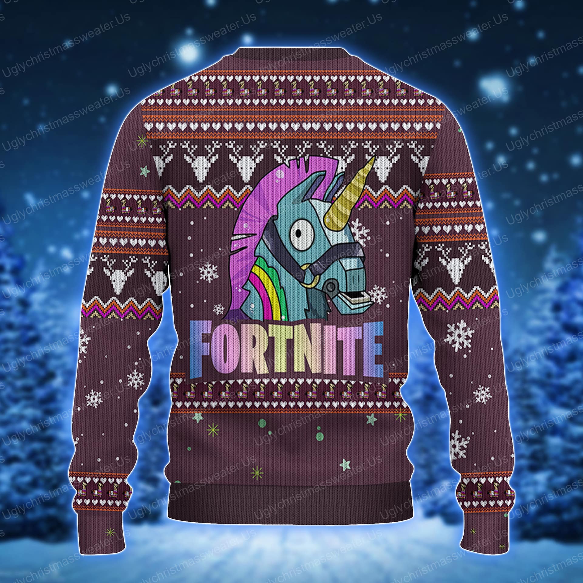 Unicorn Fortnite Clothes Ugly Christmas Sweater 2 Uglychristmassweater.us 2023