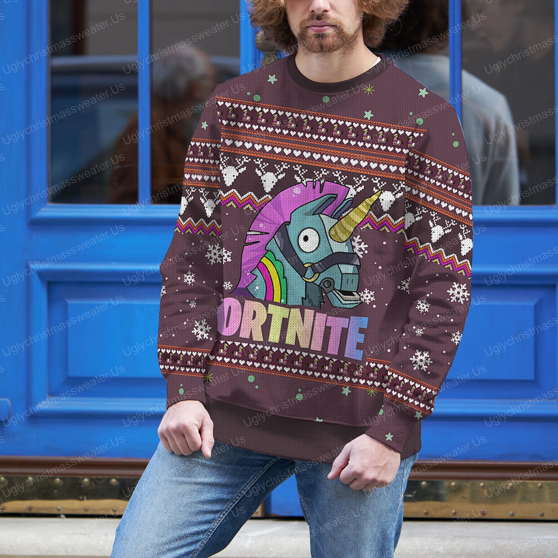 Unicorn Fortnite Clothes Ugly Christmas Sweater 3 Uglychristmassweater.us 2023