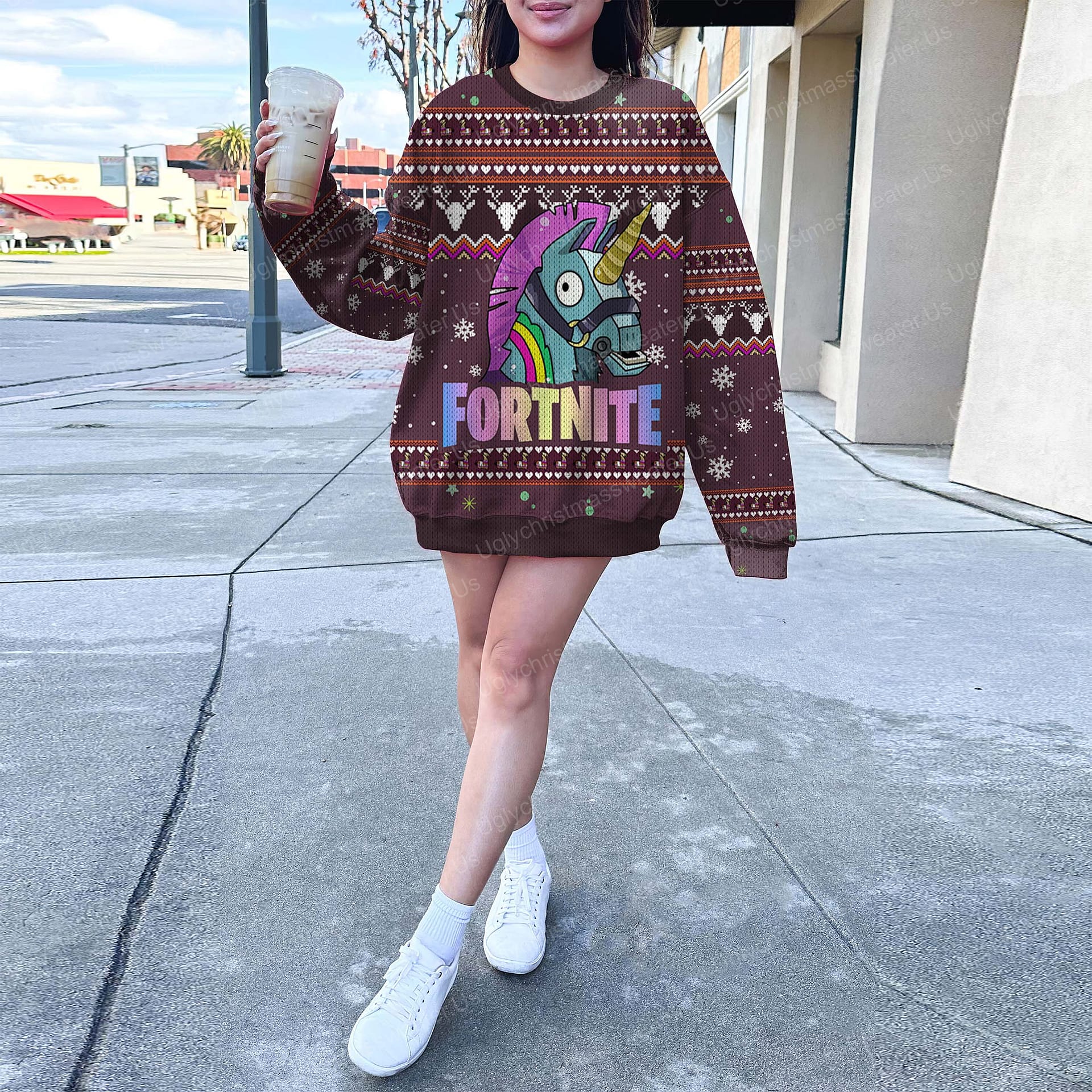 Unicorn Fortnite Clothes Ugly Christmas Sweater 6 Uglychristmassweater.us 2023
