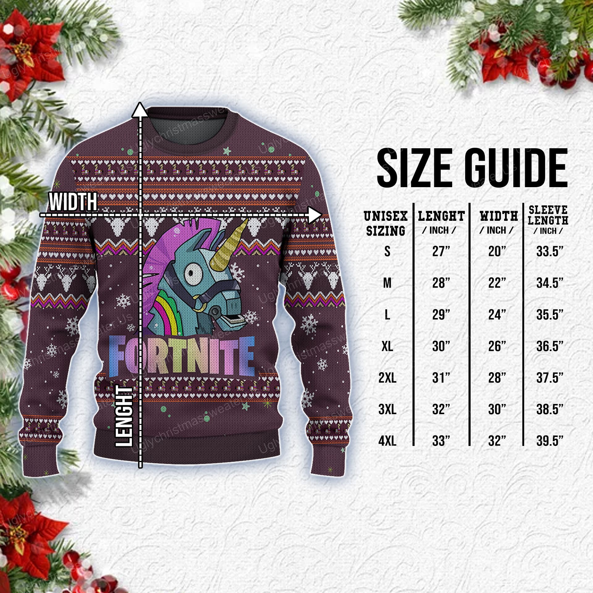 Unicorn Fortnite Clothes Ugly Christmas Sweater 7 Uglychristmassweater.us 2023