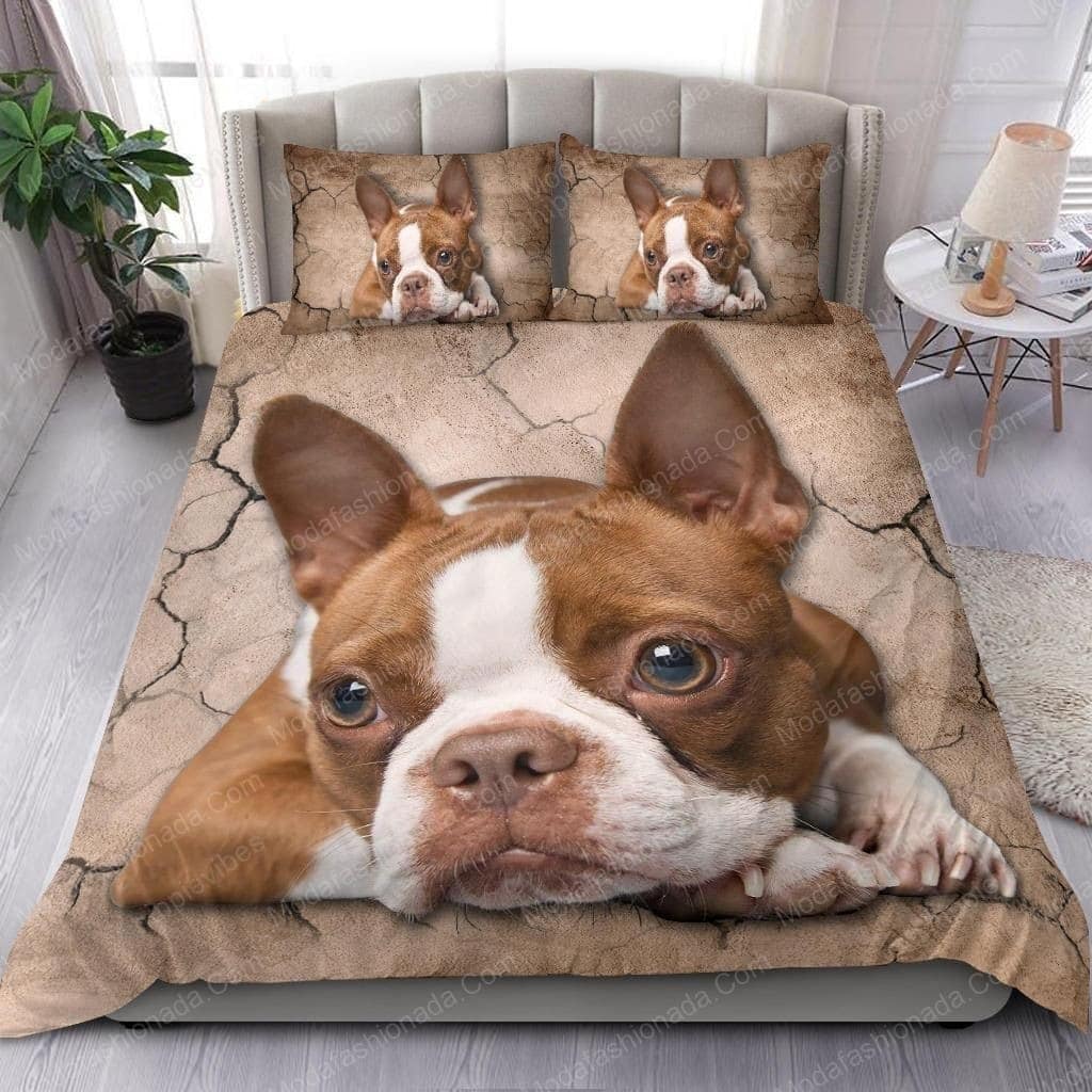 Ginger Boston Terrier Dog Animal 203 Bedding Set Ginger Boston Terrier Dog Animal 203 Bedding Set – Duvet Cover – 3D New Luxury – Twin Full Queen King Size Comforter Cover