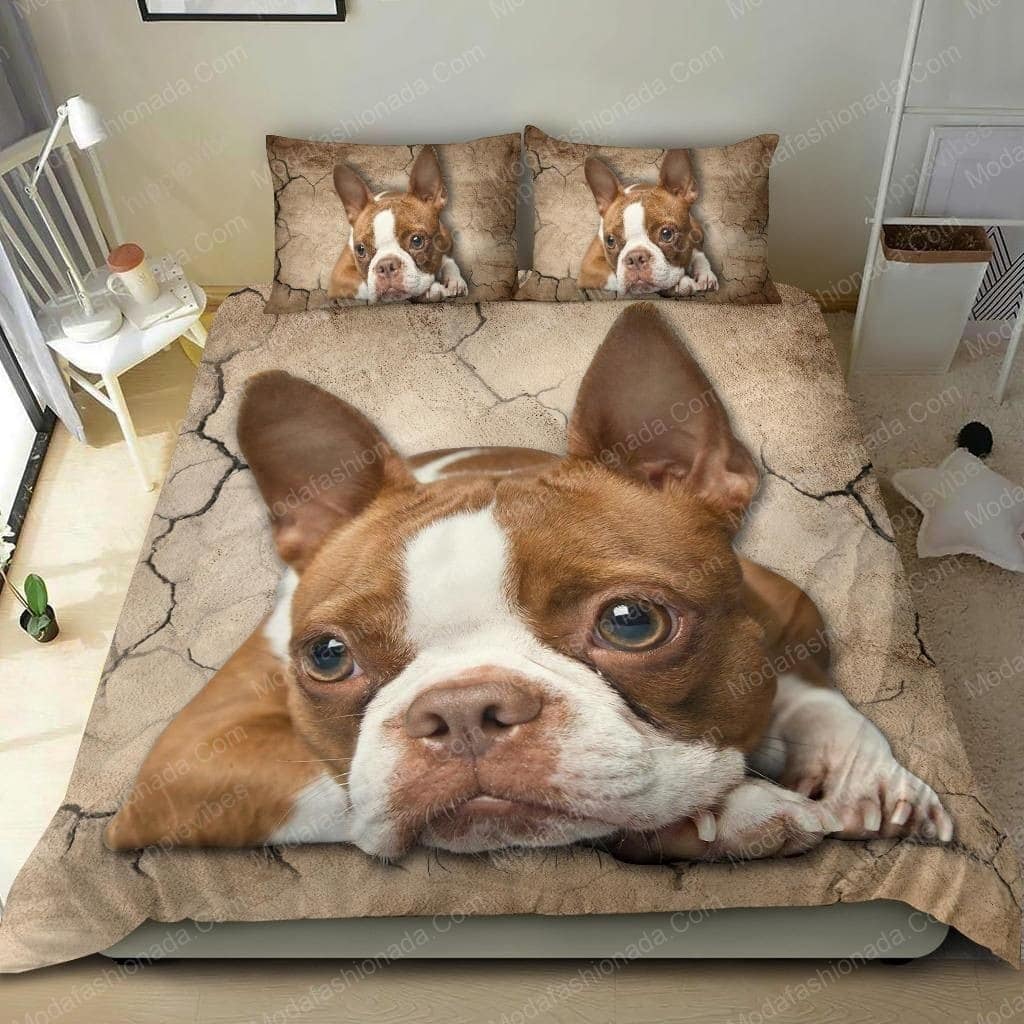 Ginger Boston Terrier Dog Animal 203 Bedding Set Ginger Boston Terrier Dog Animal 203 Bedding Set – Duvet Cover – 3D New Luxury – Twin Full Queen King Size Comforter Cover
