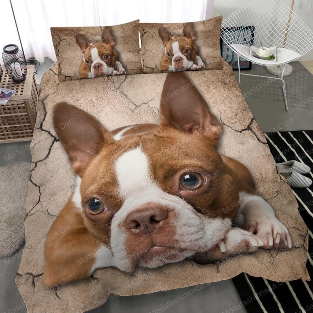 Ginger Boston Terrier Dog Animal 203 Bedding Set Ginger Boston Terrier Dog Animal 203 Bedding Set – Duvet Cover – 3D New Luxury – Twin Full Queen King Size Comforter Cover