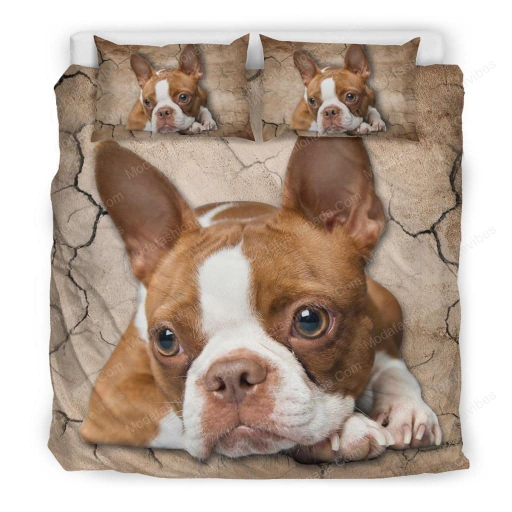 Ginger Boston Terrier Dog Animal 203 Bedding Set