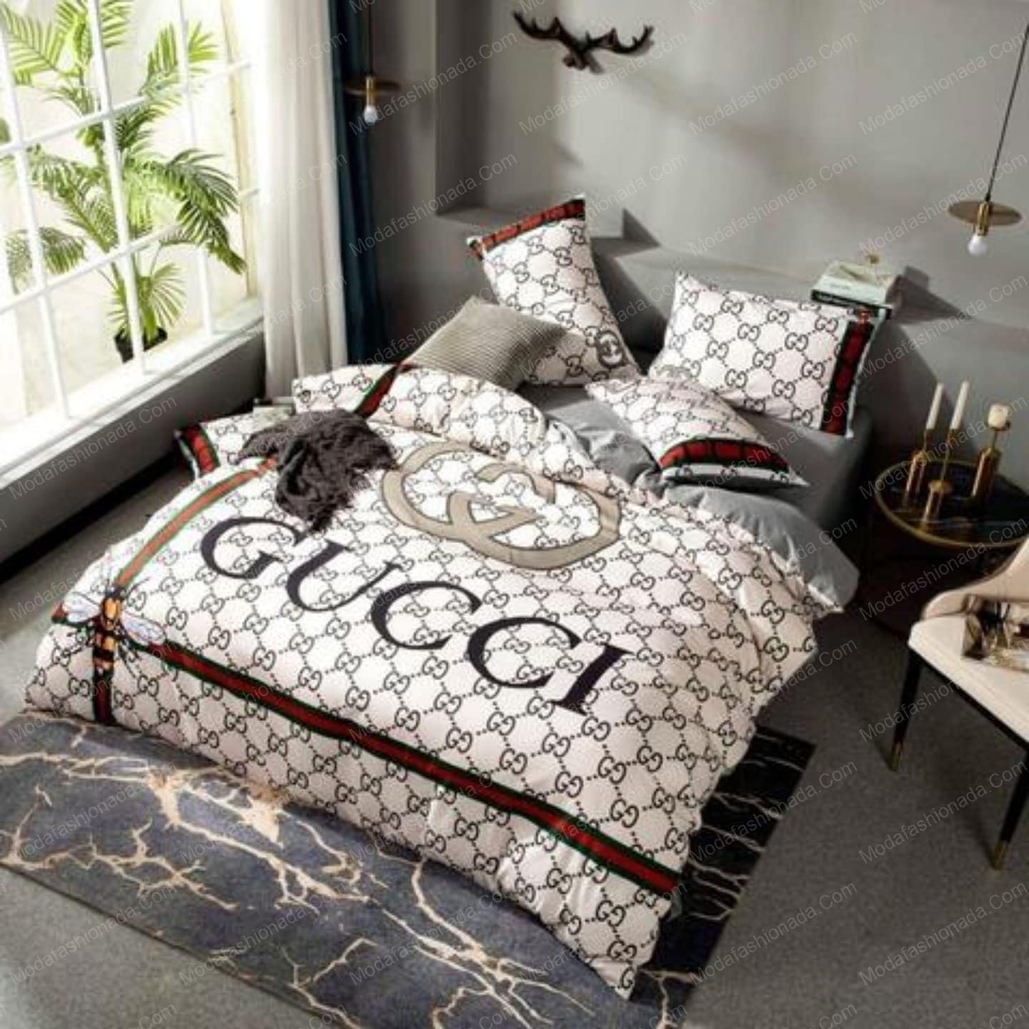 Luxury Gucci Logo Fashion Brands 25 Bedding Set Luxury Gucci Logo Fashion Brands 25 Bedding Set – Duvet Cover – 3D New Luxury – Twin Full Queen King Size Comforter Cover