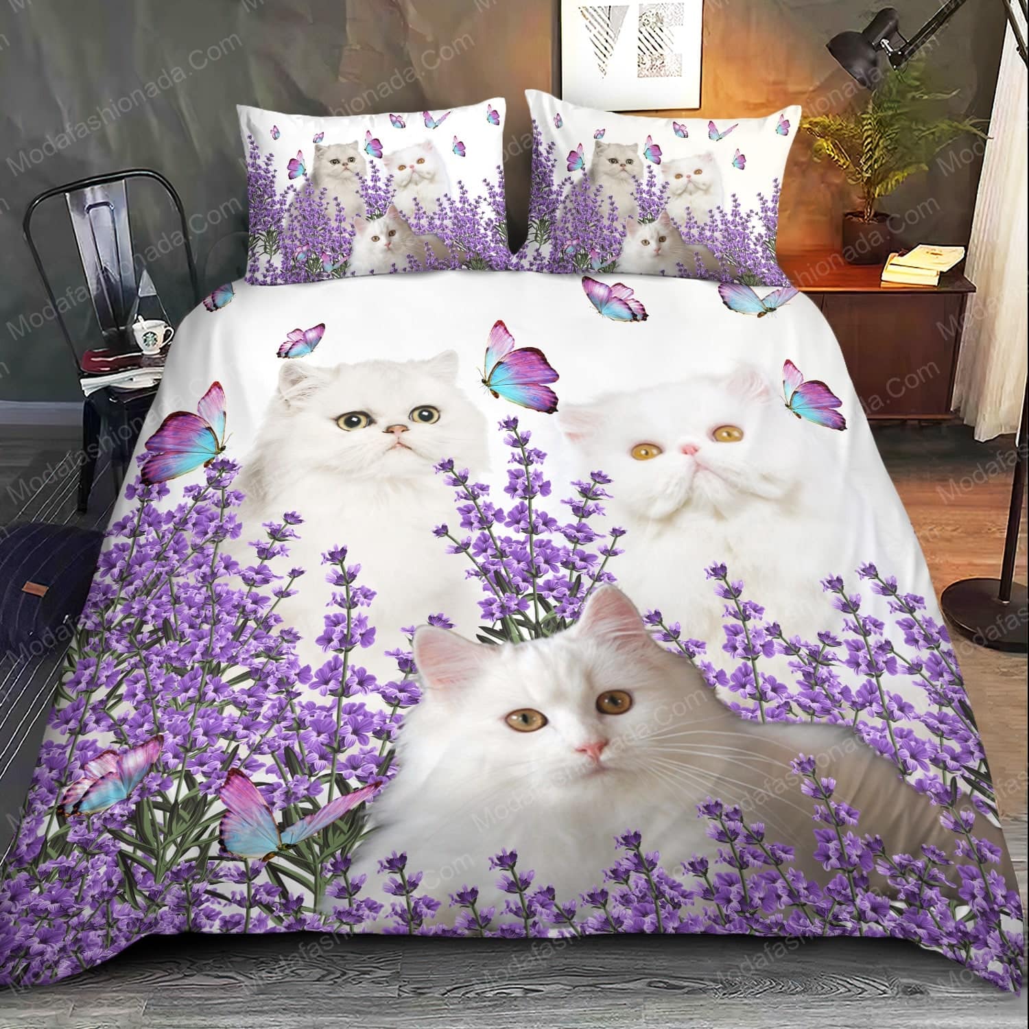 Lavender Flower And Persian Cat Animal 168 Bedding Set - Modafashionada.Com Lavender Flower And Persian Cat Animal 168 Bedding Set - Modafashionada.Com