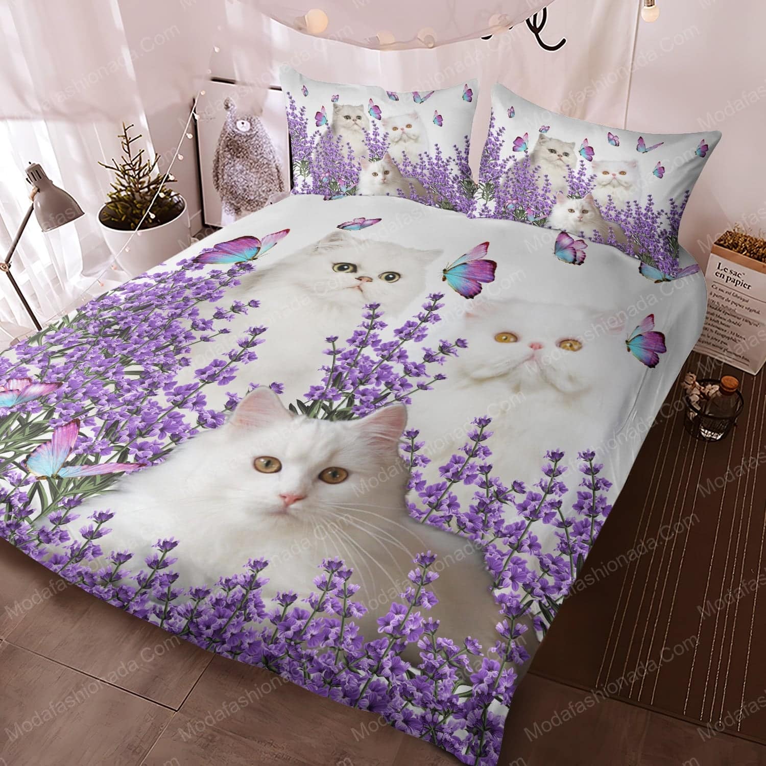 Lavender Flower And Persian Cat Animal 168 Bedding Set - Modafashionada.Com Lavender Flower And Persian Cat Animal 168 Bedding Set - Modafashionada.Com