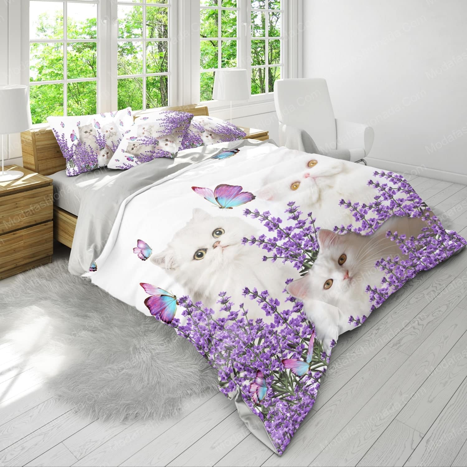 Lavender Flower And Persian Cat Animal 168 Bedding Set - Modafashionada.Com Lavender Flower And Persian Cat Animal 168 Bedding Set - Modafashionada.Com