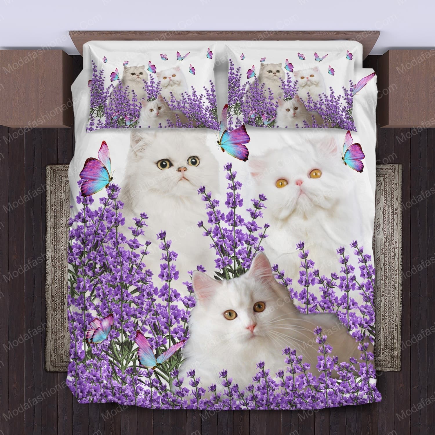 Lavender Flower And Persian Cat Animal 168 Bedding Set - Modafashionada.Com Lavender Flower And Persian Cat Animal 168 Bedding Set - Modafashionada.Com