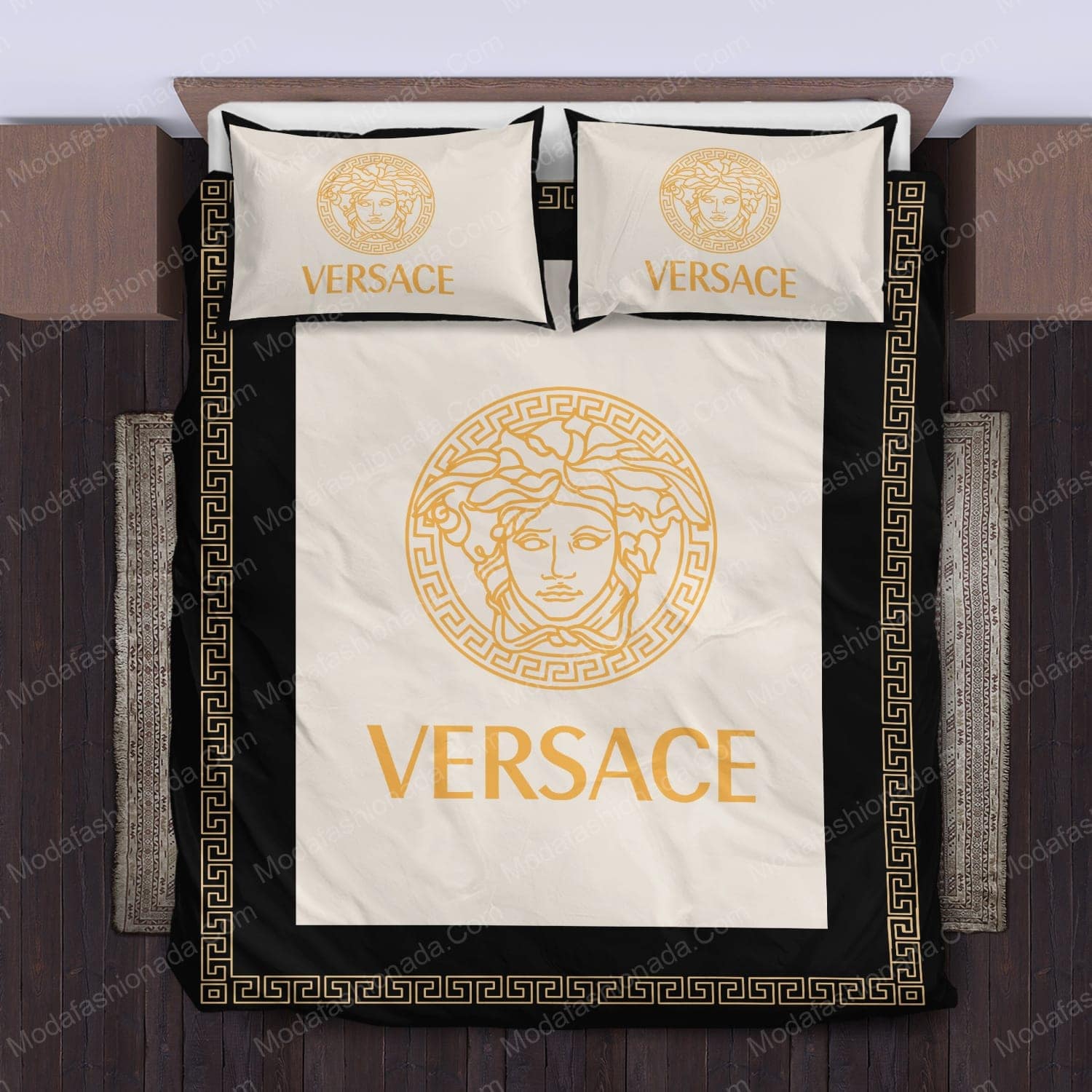 Luxury Versace White Yellow Logo Brands 13 Bedding Set - Modafashionada.Com