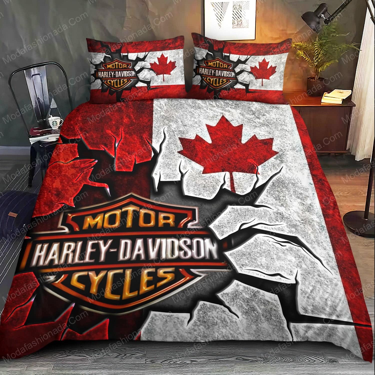 Harley Davidson Canada Flag Bed Sets Bedding Sets - Modafashionada.Com Harley Davidson Canada Flag Bed Sets Bedding Sets - Modafashionada.Com