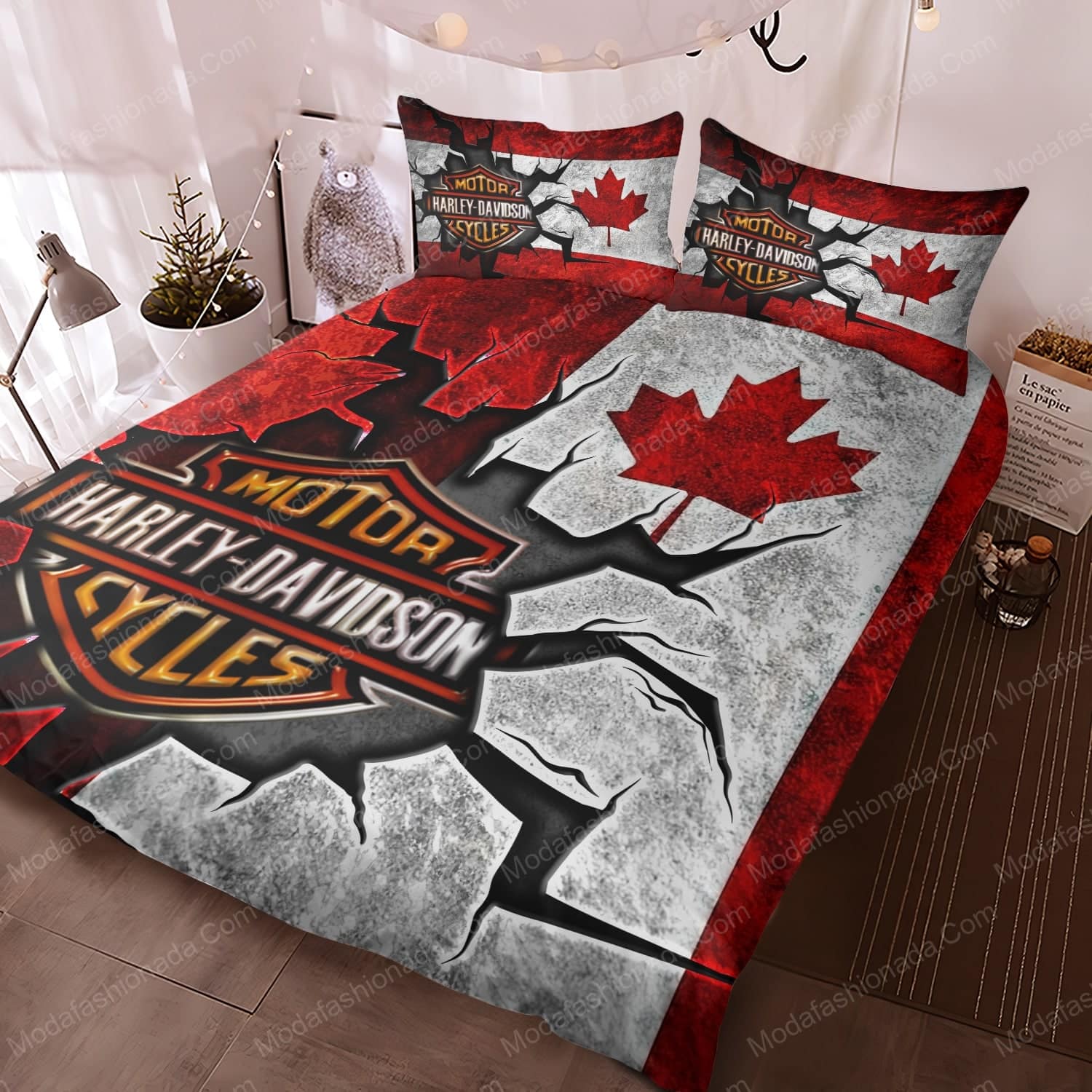 Harley Davidson Canada Flag Bed Sets Bedding Sets - Modafashionada.Com Harley Davidson Canada Flag Bed Sets Bedding Sets - Modafashionada.Com