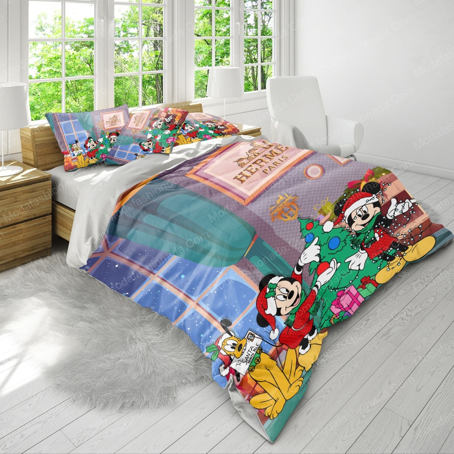 Mickey And Minnie Hermès Merry Christmas Bed Sets Bedding Sets - Modafashionada.Com Mickey And Minnie Hermès Merry Christmas Bed Sets Bedding Sets - Modafashionada.Com