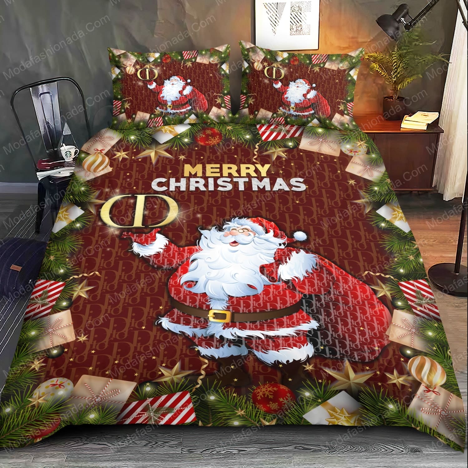 Santa Claus Dior Merry Christmas Bed Sets Bedding Sets - Modafashionada.Com Santa Claus Dior Merry Christmas Bed Sets Bedding Sets - Modafashionada.Com