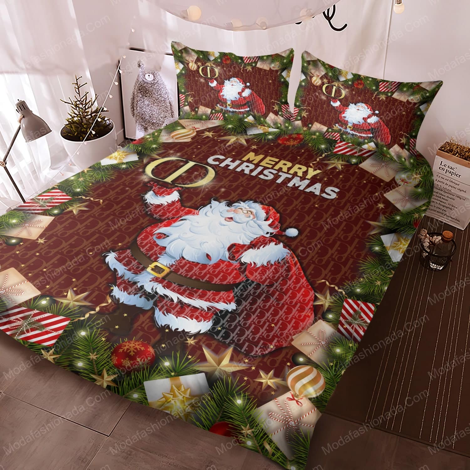 Santa Claus Dior Merry Christmas Bed Sets Bedding Sets - Modafashionada.Com Santa Claus Dior Merry Christmas Bed Sets Bedding Sets - Modafashionada.Com