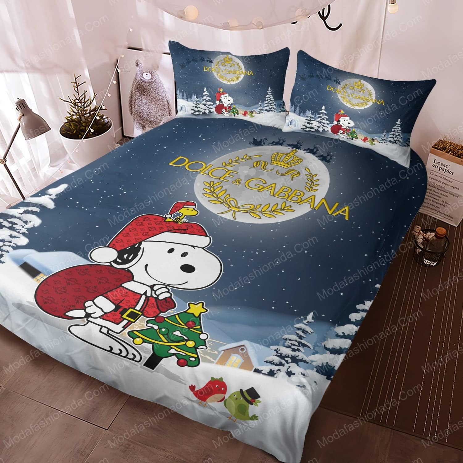 Snoopy Dog Dolce & Gabbana Merry Christmas Bed Sets Bedding Sets - Modafashionada.Com Snoopy Dog Dolce & Gabbana Merry Christmas Bed Sets Bedding Sets - Modafashionada.Com