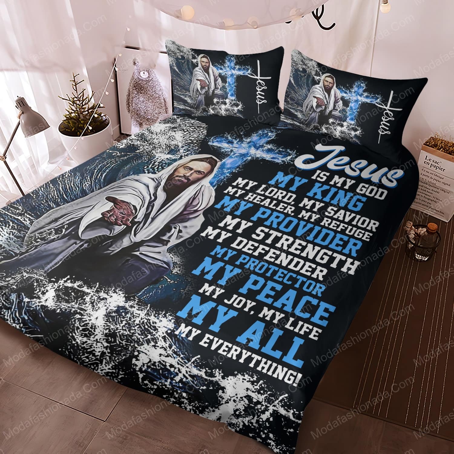 Jesus Is My God My King My Provider My Protector My Peace My All Bed Sets Bedding Sets - Modafashionada.Com Jesus Is My God My King My Provider My Protector My Peace My All Bed Sets Bedding Sets - Modafashionada.Com