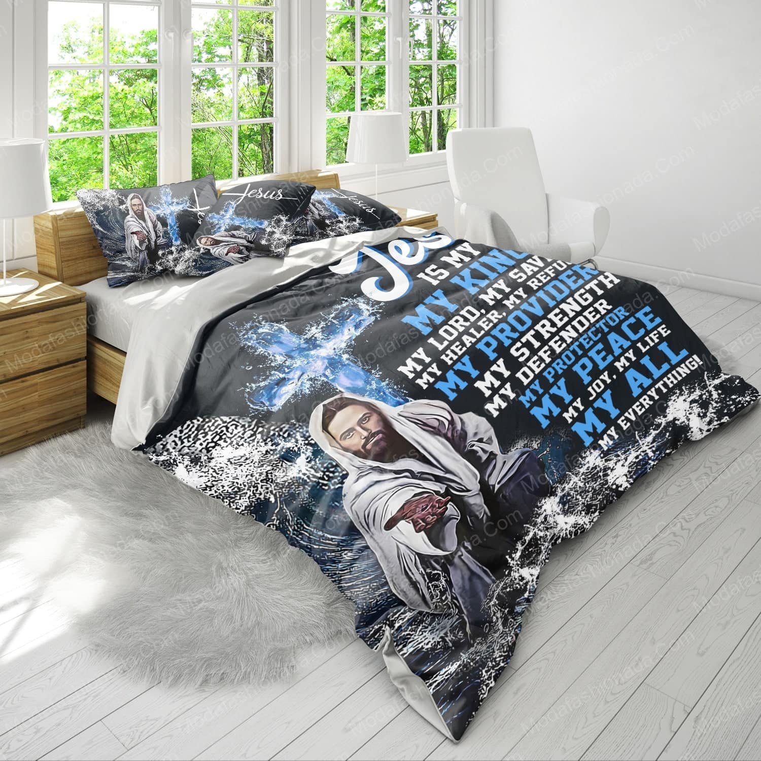 Jesus Is My God My King My Provider My Protector My Peace My All Bed Sets Bedding Sets - Modafashionada.Com Jesus Is My God My King My Provider My Protector My Peace My All Bed Sets Bedding Sets - Modafashionada.Com