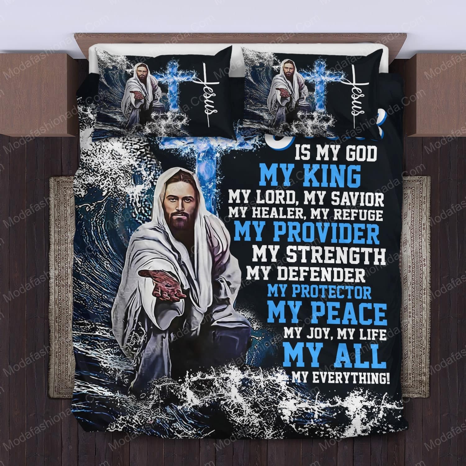 Jesus Is My God My King My Provider My Protector My Peace My All Bed Sets Bedding Sets - Modafashionada.Com Jesus Is My God My King My Provider My Protector My Peace My All Bed Sets Bedding Sets - Modafashionada.Com