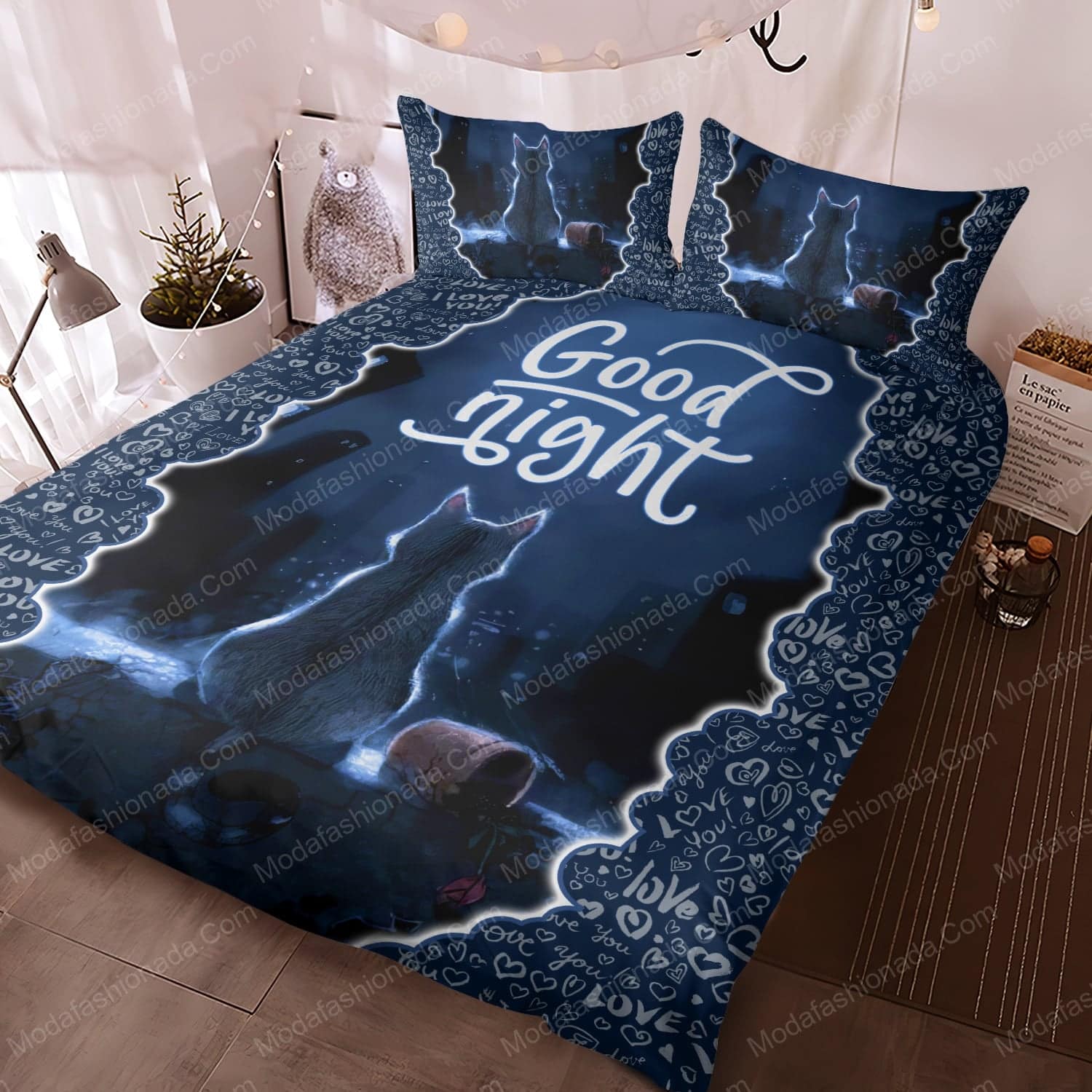 Good Night Cat Bed Sets Bedding Sets - Modafashionada.Com Good Night Cat Bed Sets Bedding Sets - Modafashionada.Com