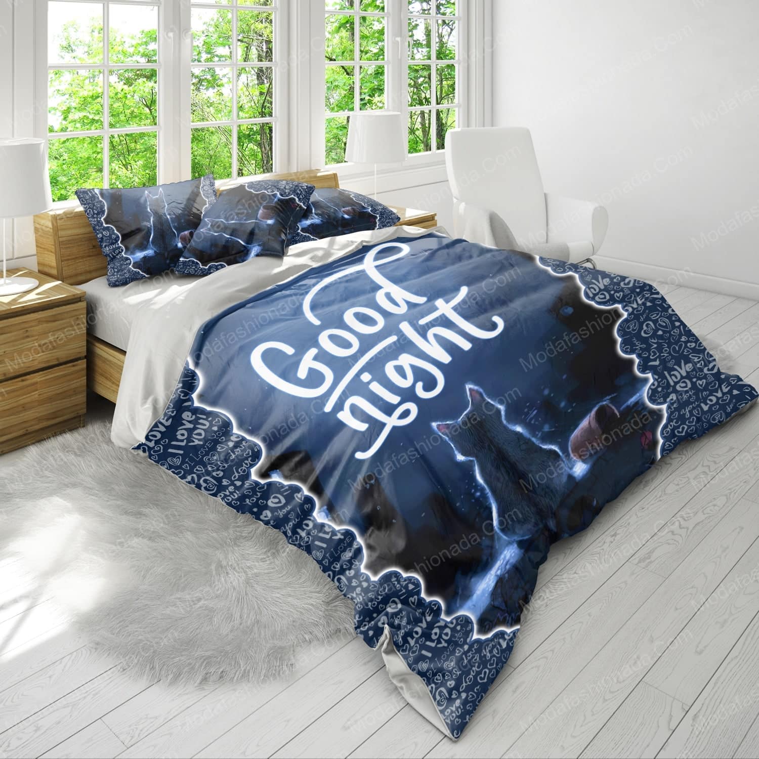 Good Night Cat Bed Sets Bedding Sets - Modafashionada.Com Good Night Cat Bed Sets Bedding Sets - Modafashionada.Com