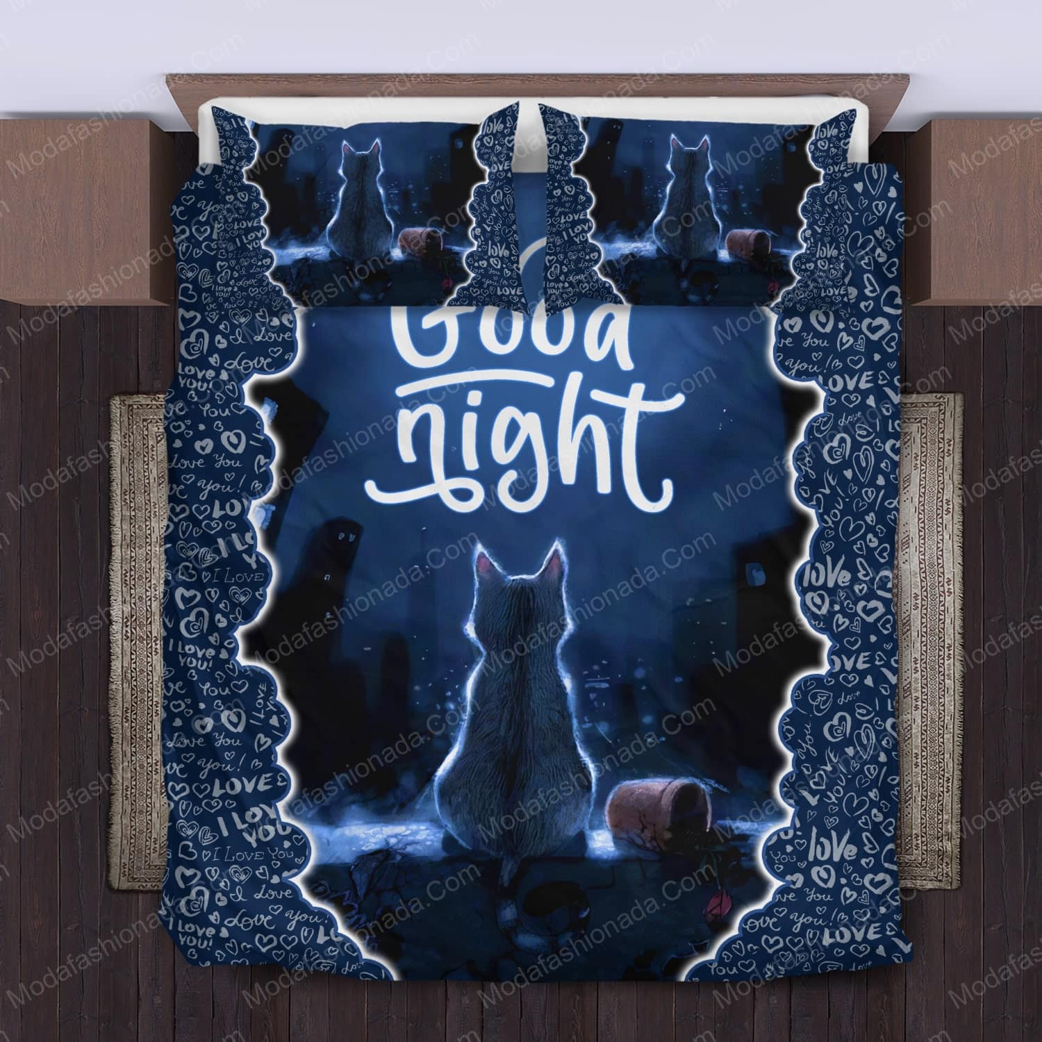 Good Night Cat Bed Sets Bedding Sets - Modafashionada.Com Good Night Cat Bed Sets Bedding Sets - Modafashionada.Com