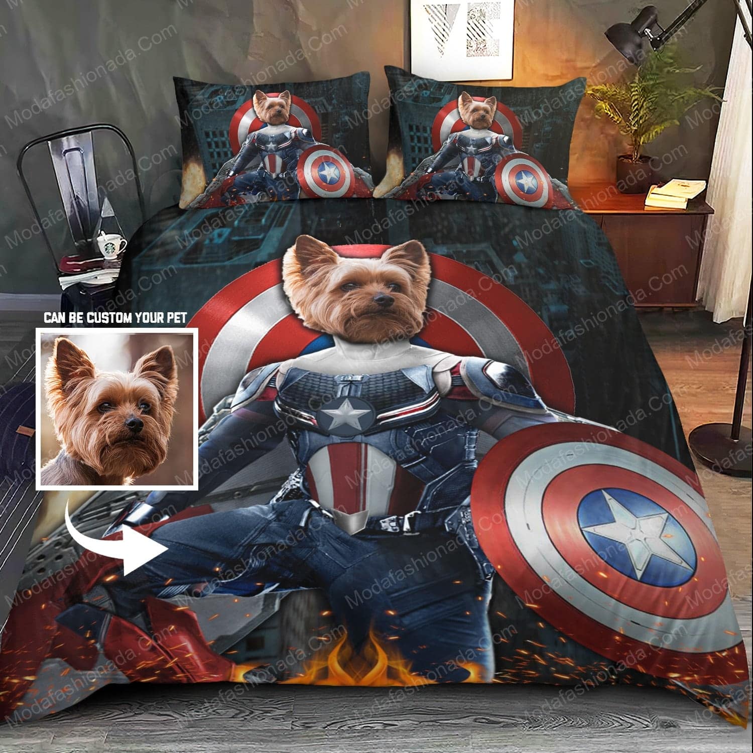 Dog Cosplay Photos Captain America Bedding Sets - Modafashionada.Com Dog Cosplay Photos Captain America Bedding Sets - Modafashionada.Com