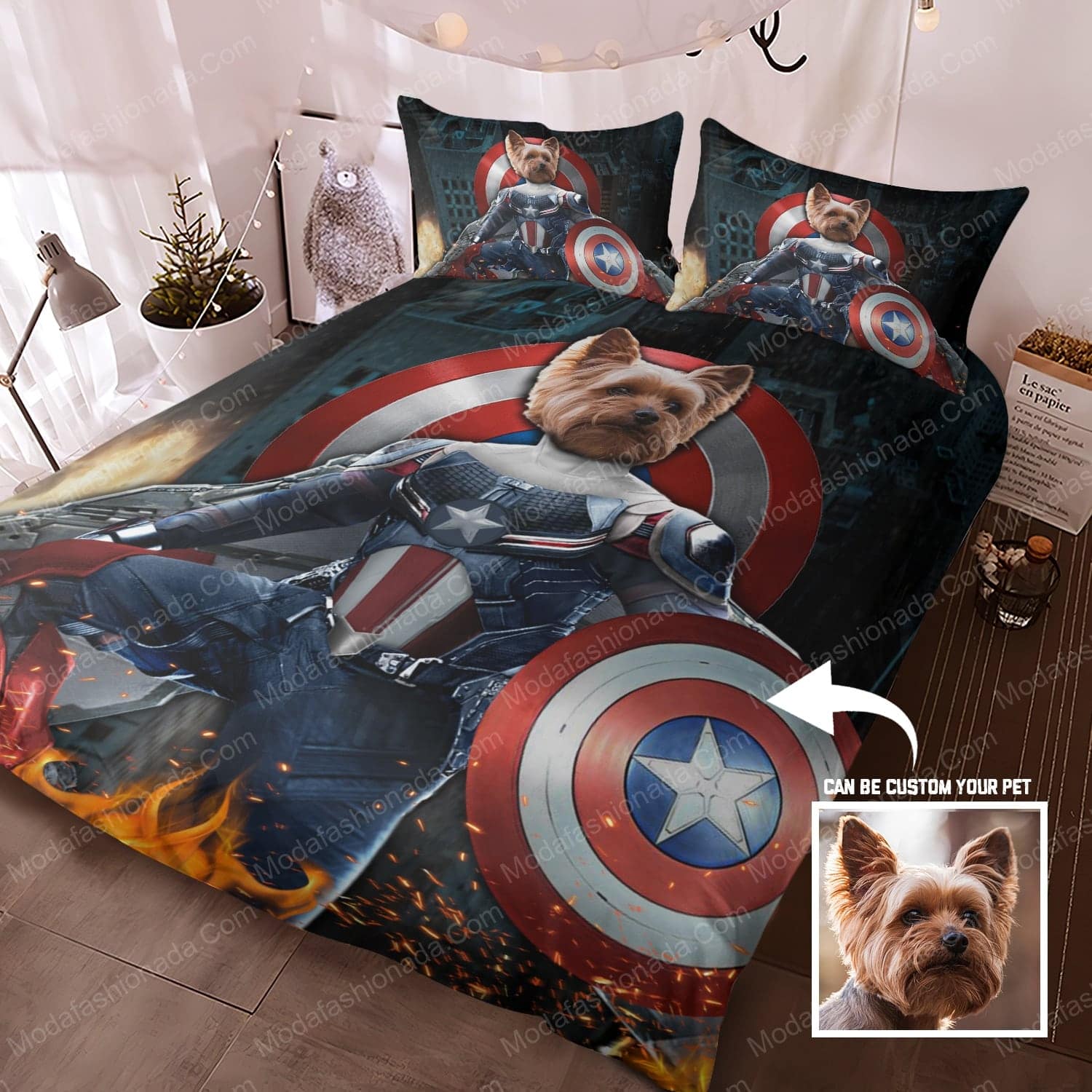 Dog Cosplay Photos Captain America Bedding Sets - Modafashionada.Com Dog Cosplay Photos Captain America Bedding Sets - Modafashionada.Com