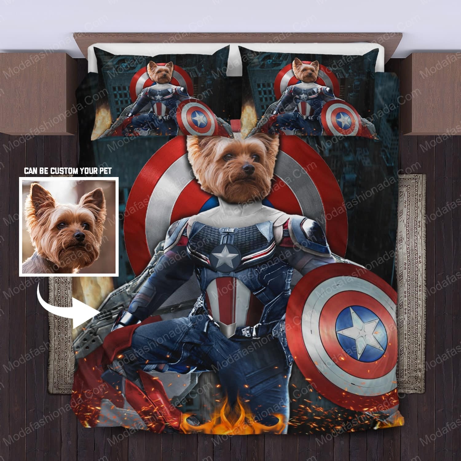 Dog Cosplay Photos Captain America Bedding Sets - Modafashionada.Com Dog Cosplay Photos Captain America Bedding Sets - Modafashionada.Com