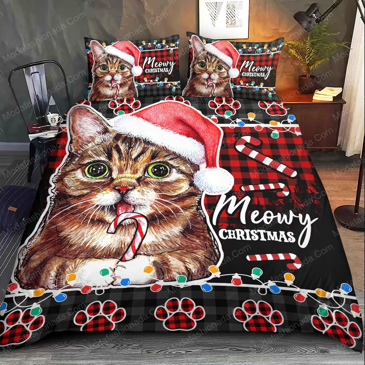 Lil Bub Cat Santa Christmas Bedding Sets - Modafashionada.Com Lil Bub Cat Santa Christmas Bedding Sets - Modafashionada.Com