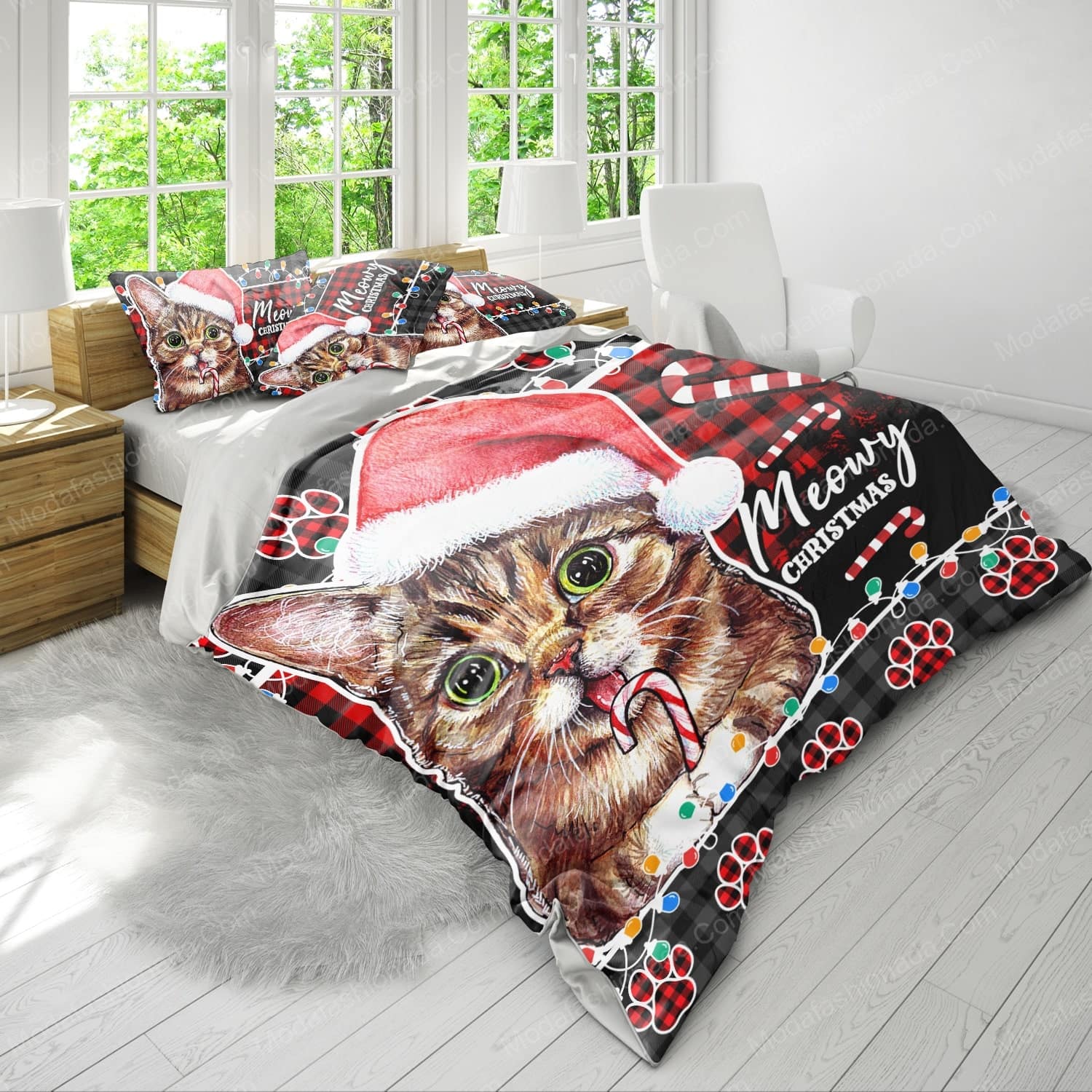 Lil Bub Cat Santa Christmas Bedding Sets - Modafashionada.Com Lil Bub Cat Santa Christmas Bedding Sets - Modafashionada.Com
