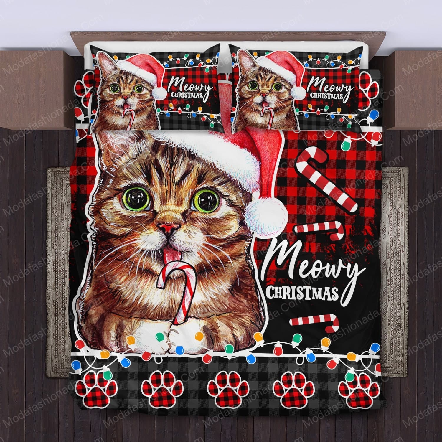 Lil Bub Cat Santa Christmas Bedding Sets - Modafashionada.Com Lil Bub Cat Santa Christmas Bedding Sets - Modafashionada.Com