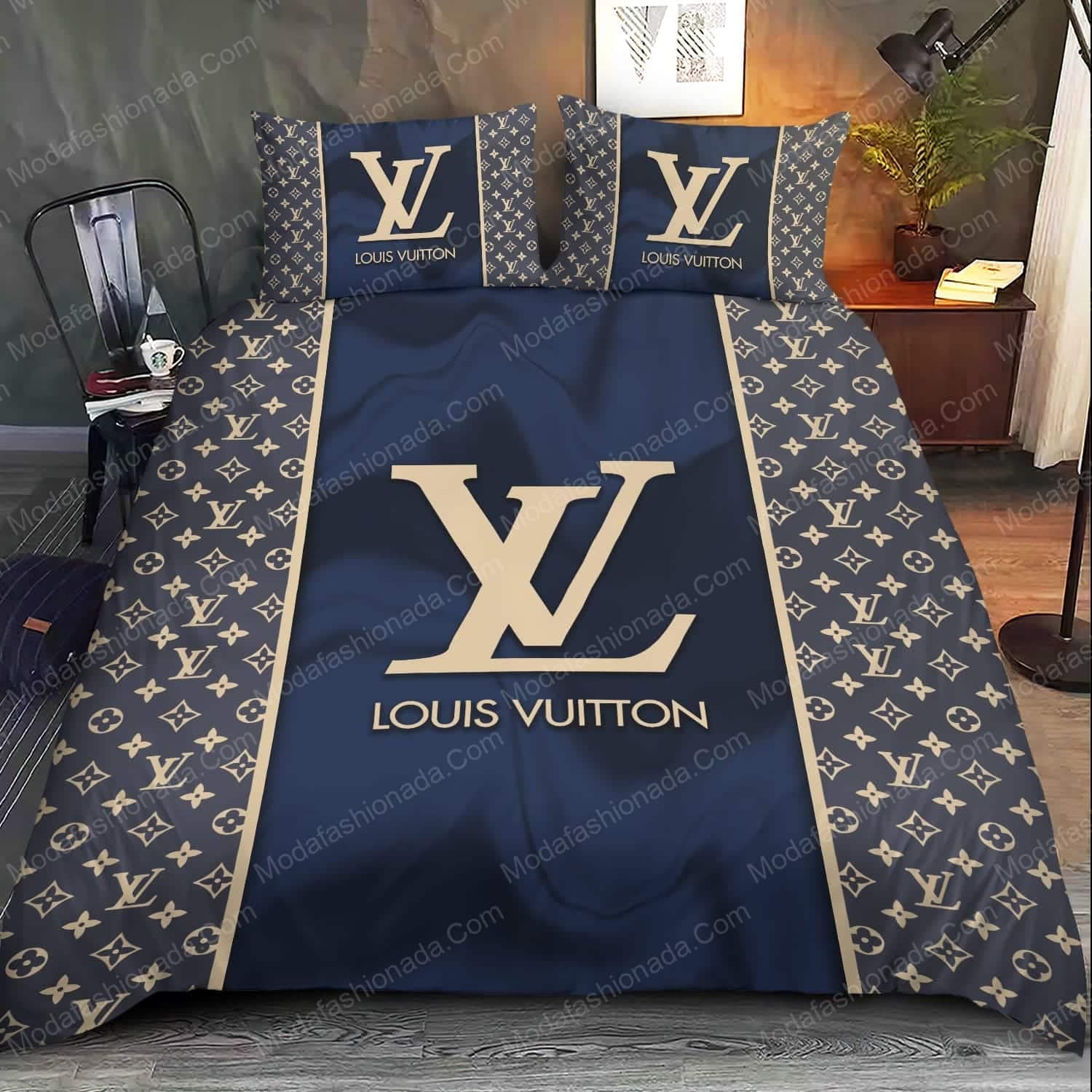 Navy Louis Vuitton Bed Set - Modafashionada.Com Navy Louis Vuitton Bed Set - Modafashionada.Com