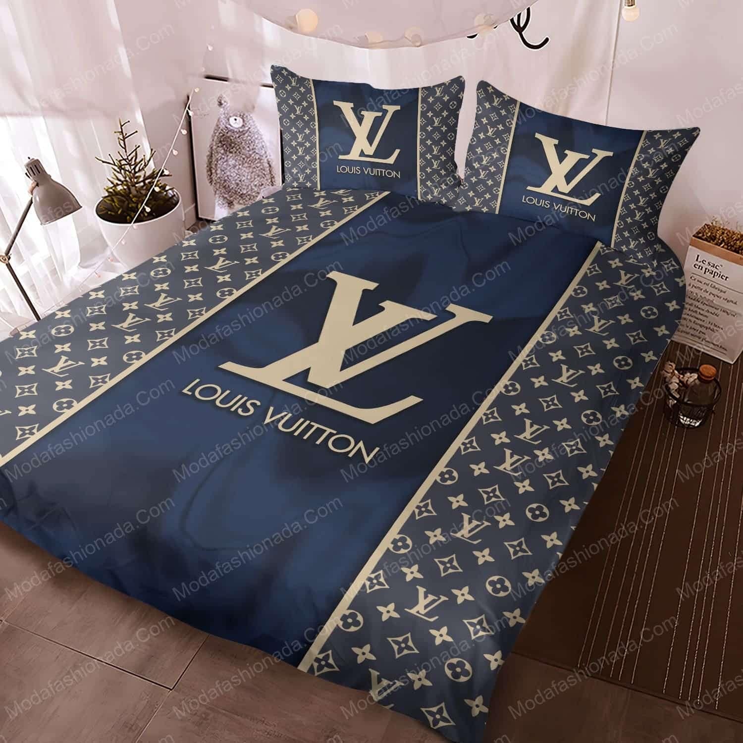 Navy Louis Vuitton Bed Set - Modafashionada.Com Navy Louis Vuitton Bed Set - Modafashionada.Com