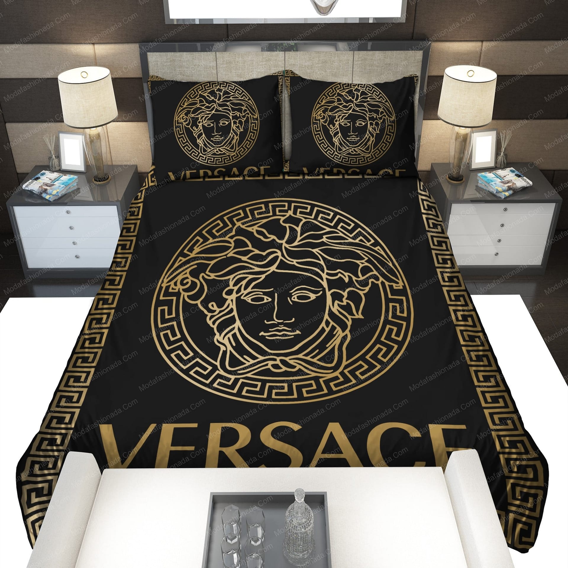 Black And Gold Versace Brands 1 Bedding Set Black And Gold Versace Brands 1 Bedding Set
