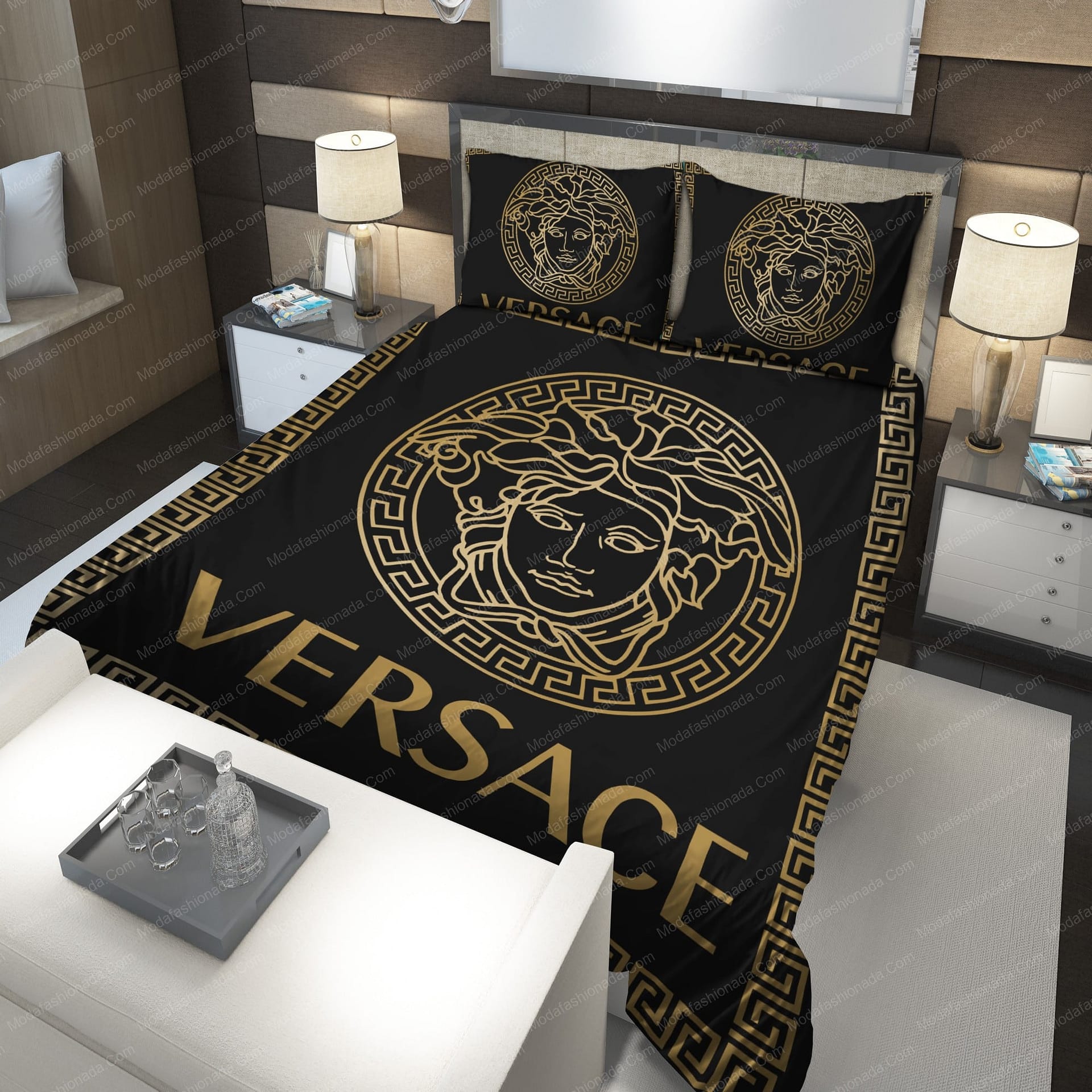 Black And Gold Versace Brands 1 Bedding Set Black And Gold Versace Brands 1 Bedding Set