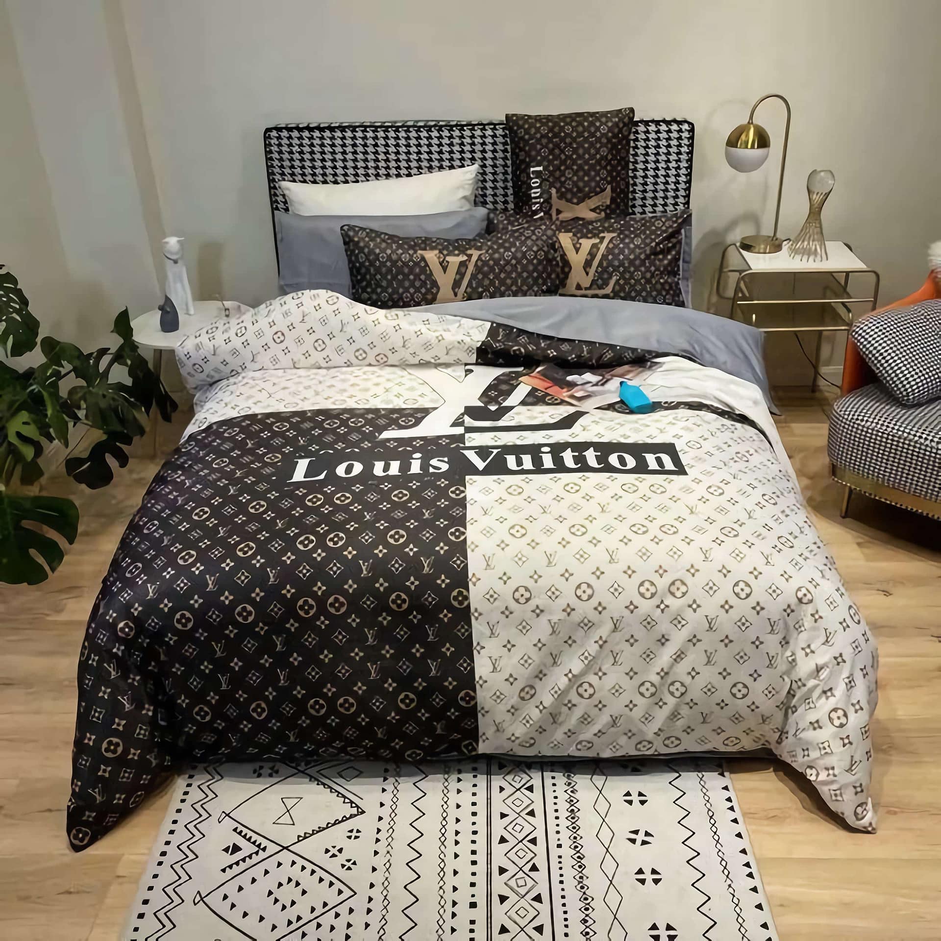 Louis Vuitton Luxury Brands 26 Bedding Set Louis Vuitton Luxury Brands 26 Bedding Set – Duvet Cover – 3D New Luxury – Twin Full Queen King Size Comforter Cover
