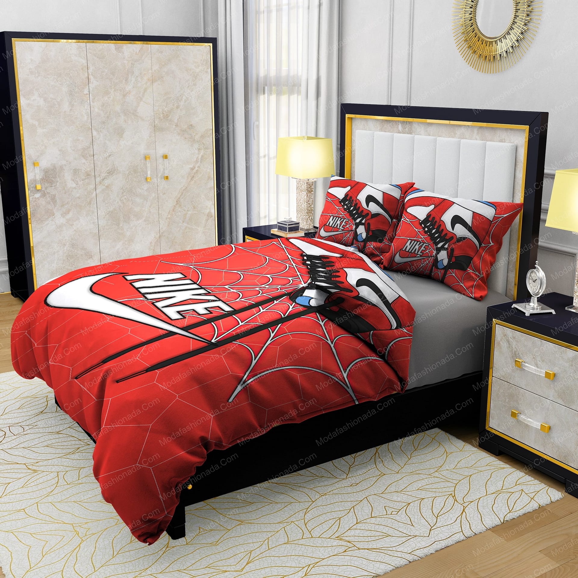 Famous Nike Air Jordan and Cobweb Design & Quality Comfortable 4 Pieces Bedding Sets - Modafashionada.Com