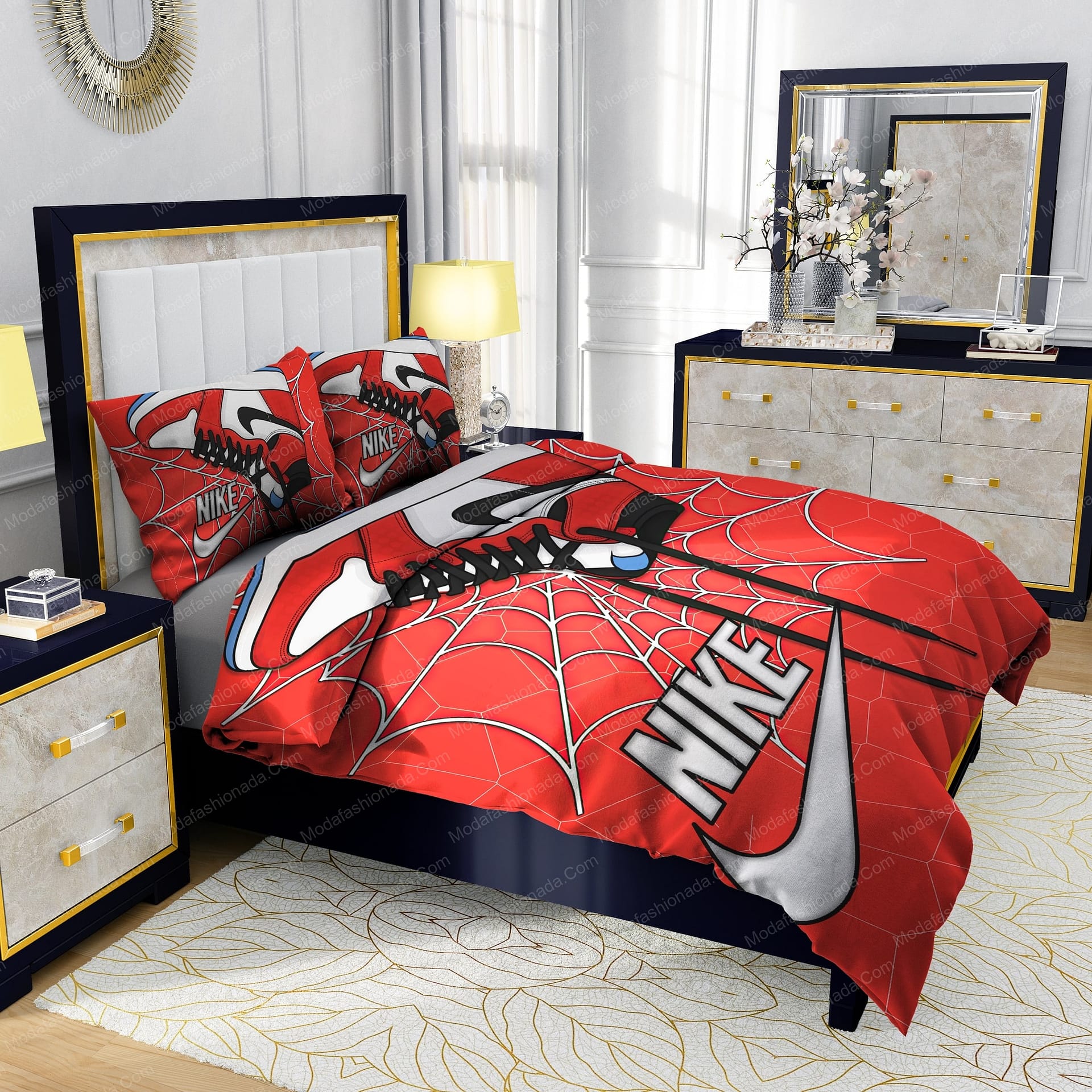 Famous Nike Air Jordan and Cobweb Design & Quality Comfortable 4 Pieces Bedding Sets - Modafashionada.Com