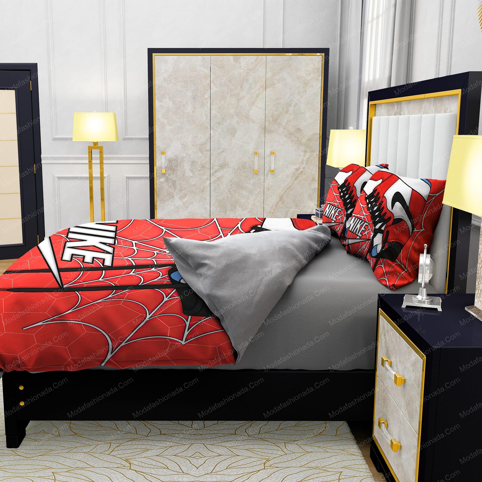 Famous Nike Air Jordan and Cobweb Design & Quality Comfortable 4 Pieces Bedding Sets - Modafashionada.Com