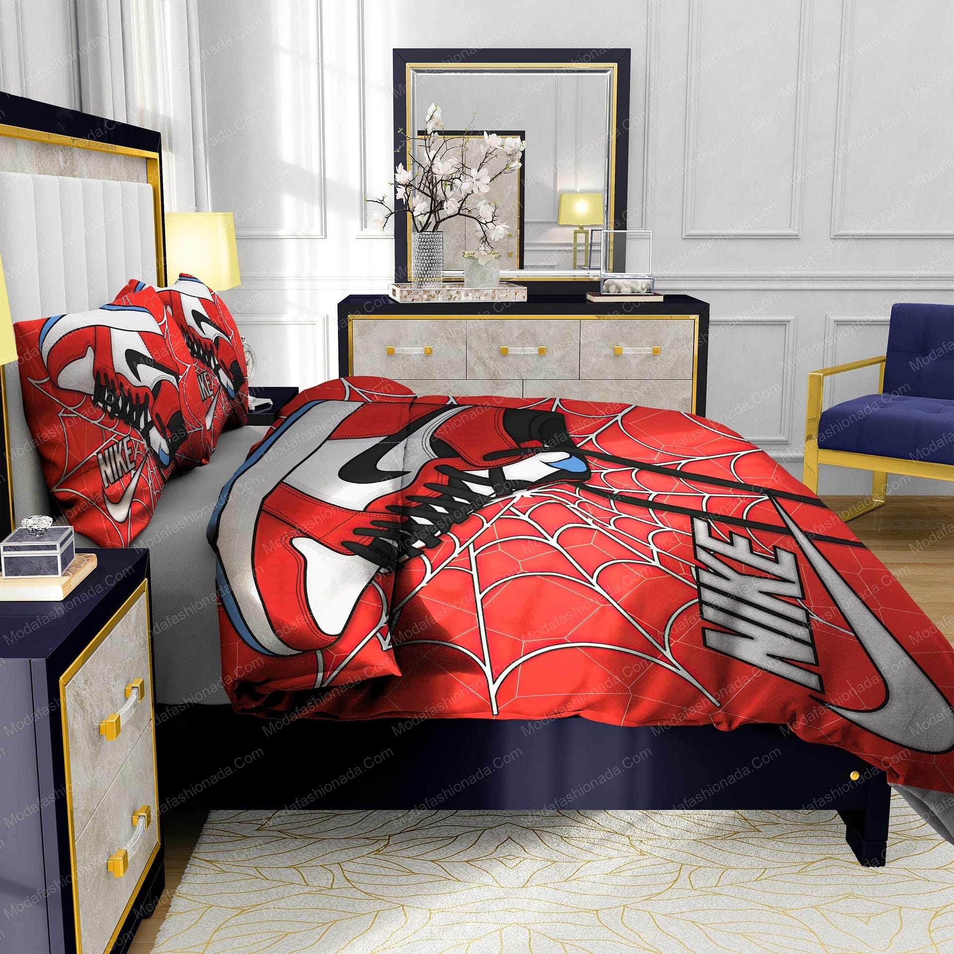 Famous Nike Air Jordan and Cobweb Design & Quality Comfortable 4 Pieces Bedding Sets - Modafashionada.Com