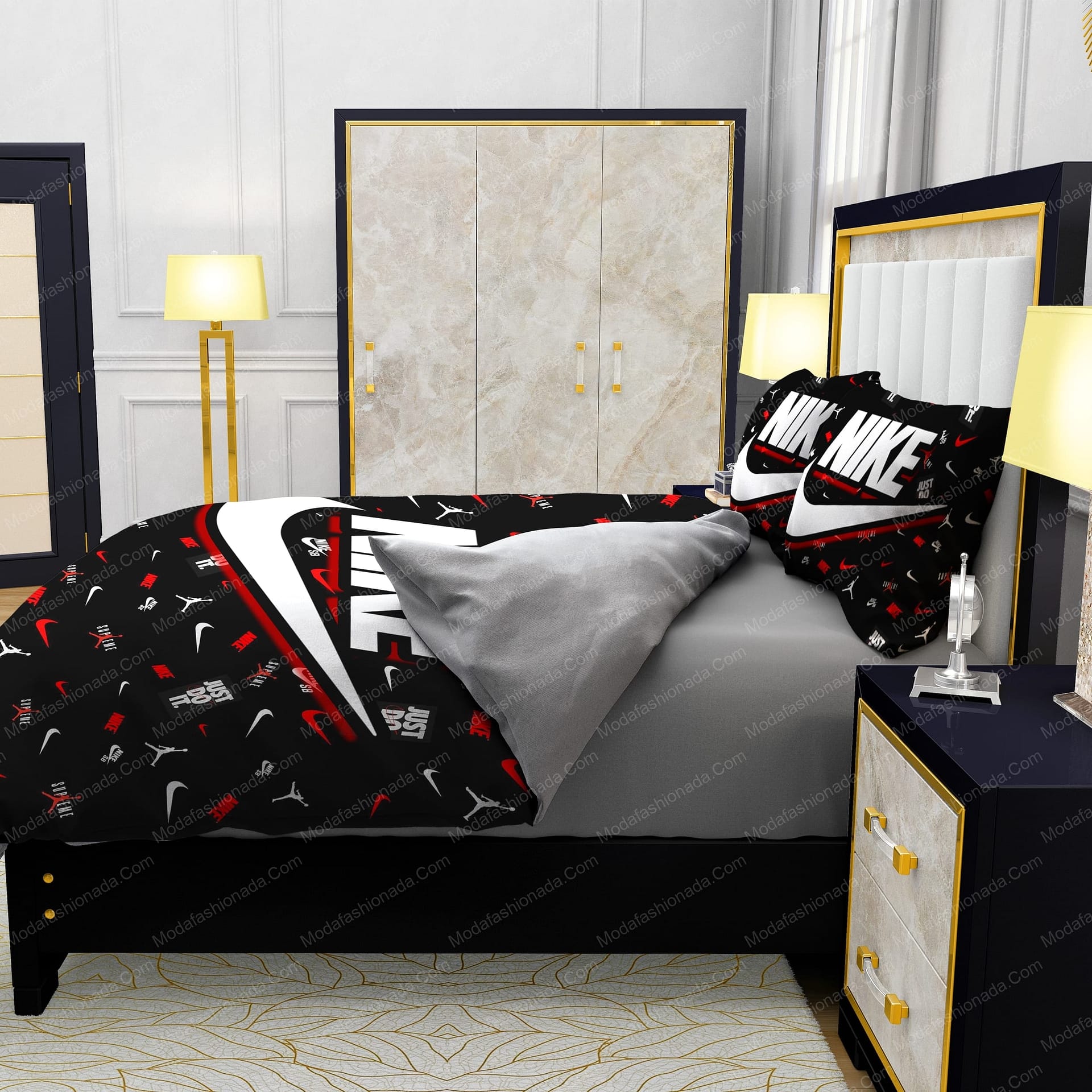 Famous Nike Air Jordan JUST DO IT Supreme Design & Quality Comfortable 4 Pieces Bedding Sets - Modafashionada.Com Famous Nike Air Jordan JUST DO IT Supreme Design & Quality Comfortable 4 Pieces Bedding Sets - Modafashionada.Com