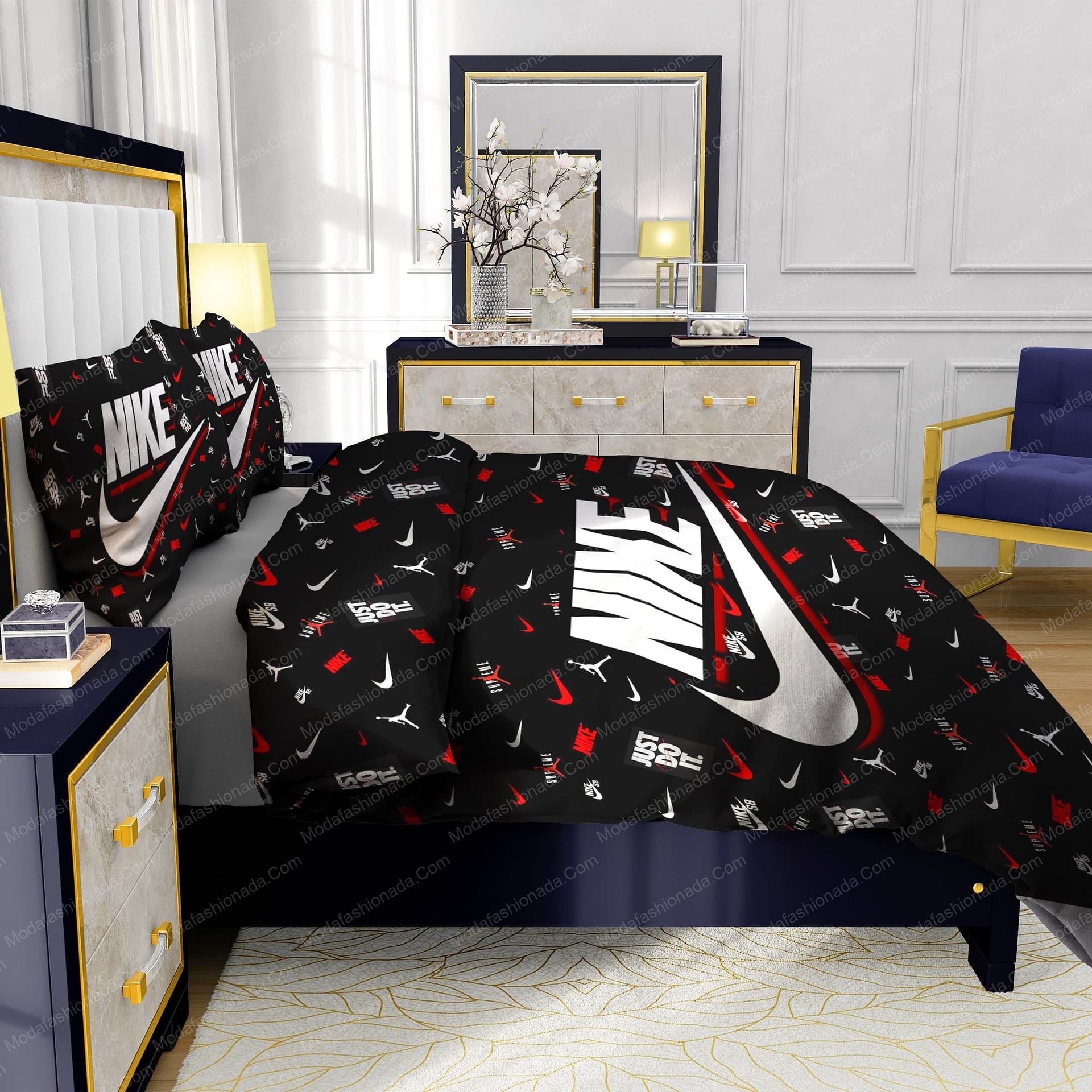 Famous Nike Air Jordan JUST DO IT Supreme Design & Quality Comfortable 4 Pieces Bedding Sets - Modafashionada.Com Famous Nike Air Jordan JUST DO IT Supreme Design & Quality Comfortable 4 Pieces Bedding Sets - Modafashionada.Com