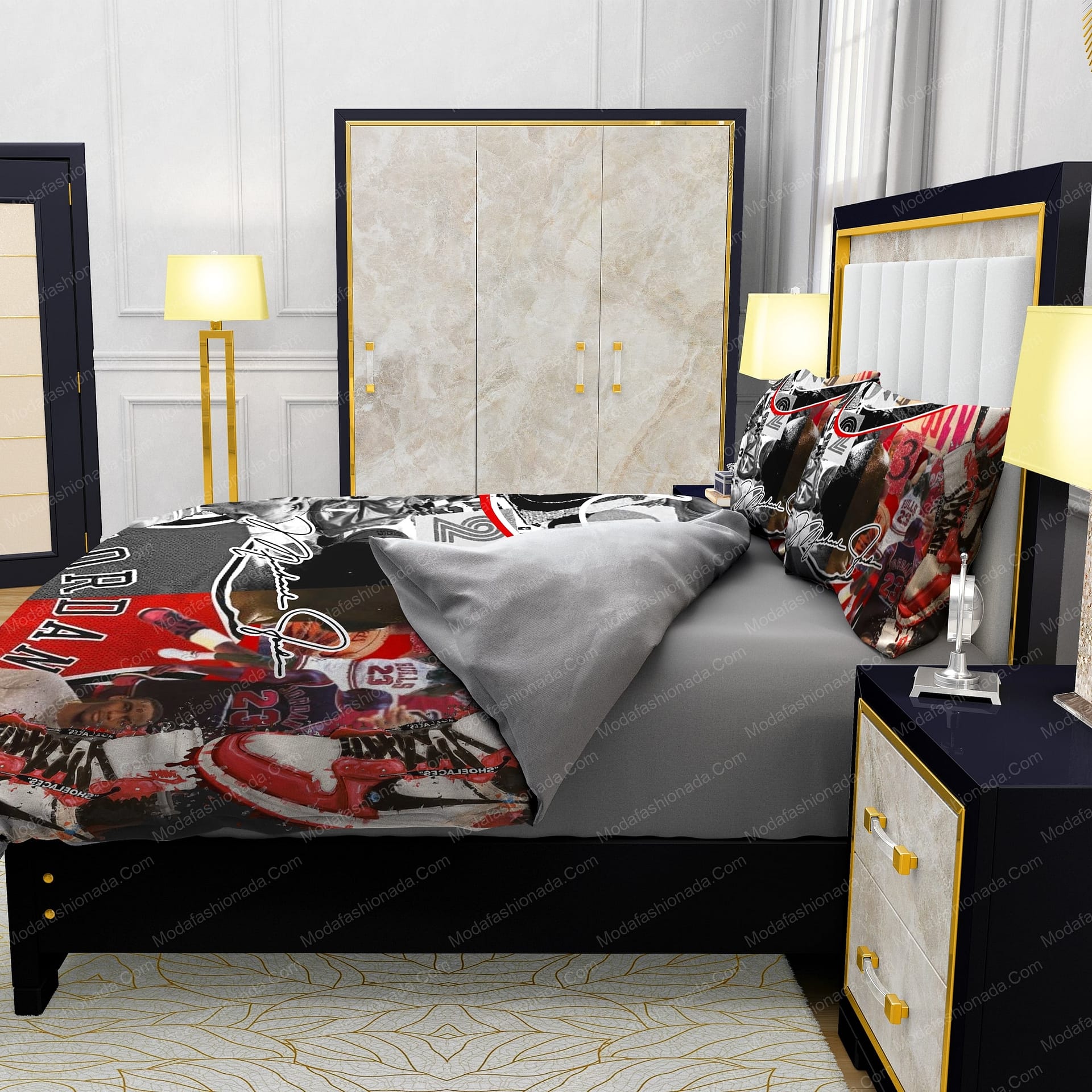 Michael Jordan 23 And Nike Logo Bedding Sets - Modafashionada.Com Michael Jordan 23 And Nike Logo Bedding Sets - Modafashionada.Com
