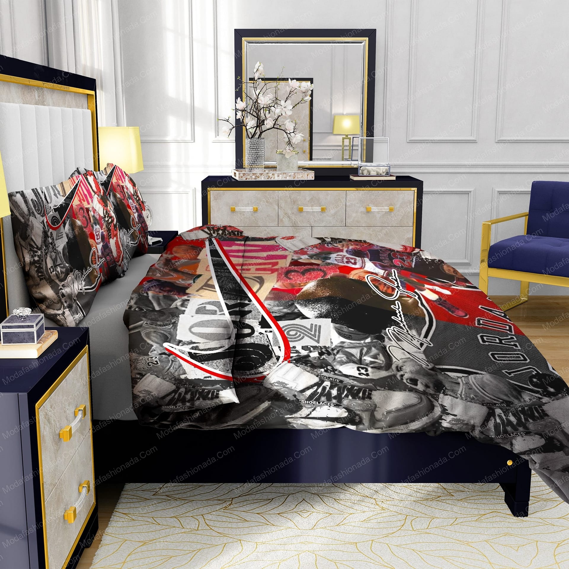 Michael Jordan 23 And Nike Logo Bedding Sets - Modafashionada.Com Michael Jordan 23 And Nike Logo Bedding Sets - Modafashionada.Com