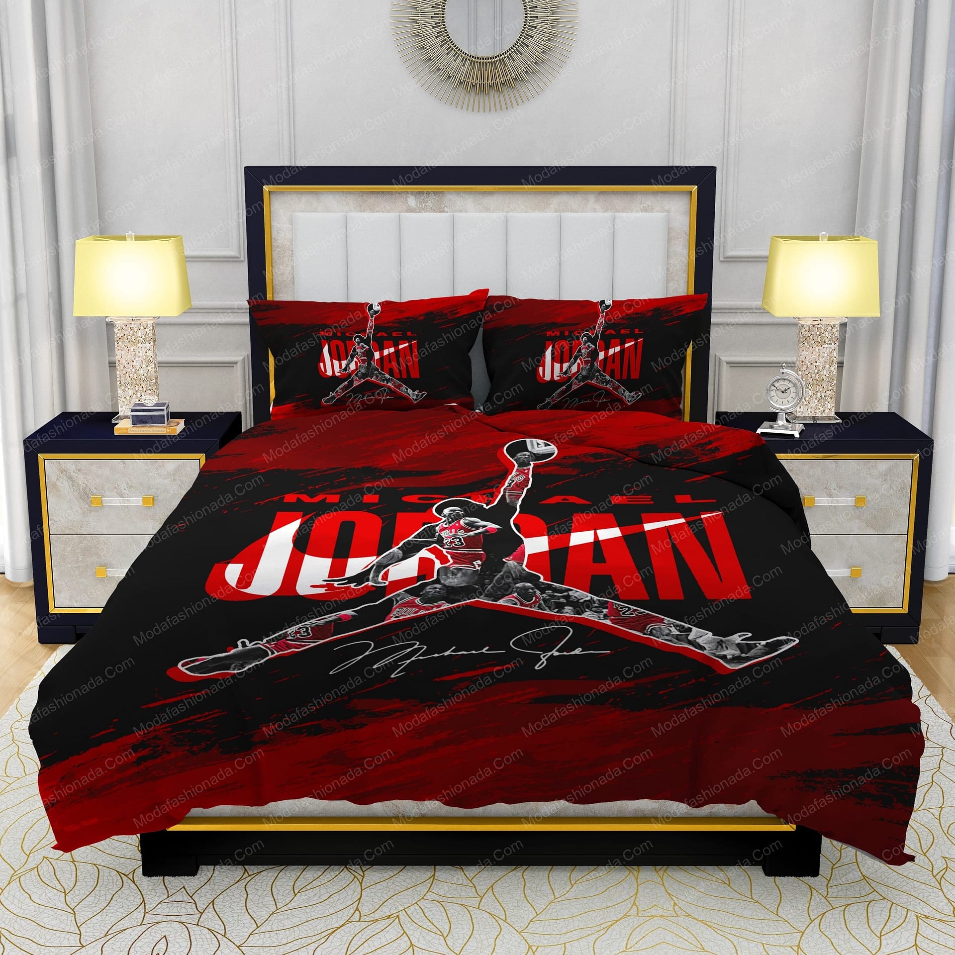 Michael Jordan Nike Red And Black Background Bedding Sets - Modafashionada.Com Michael Jordan Nike Red And Black Background Bedding Sets - Modafashionada.Com