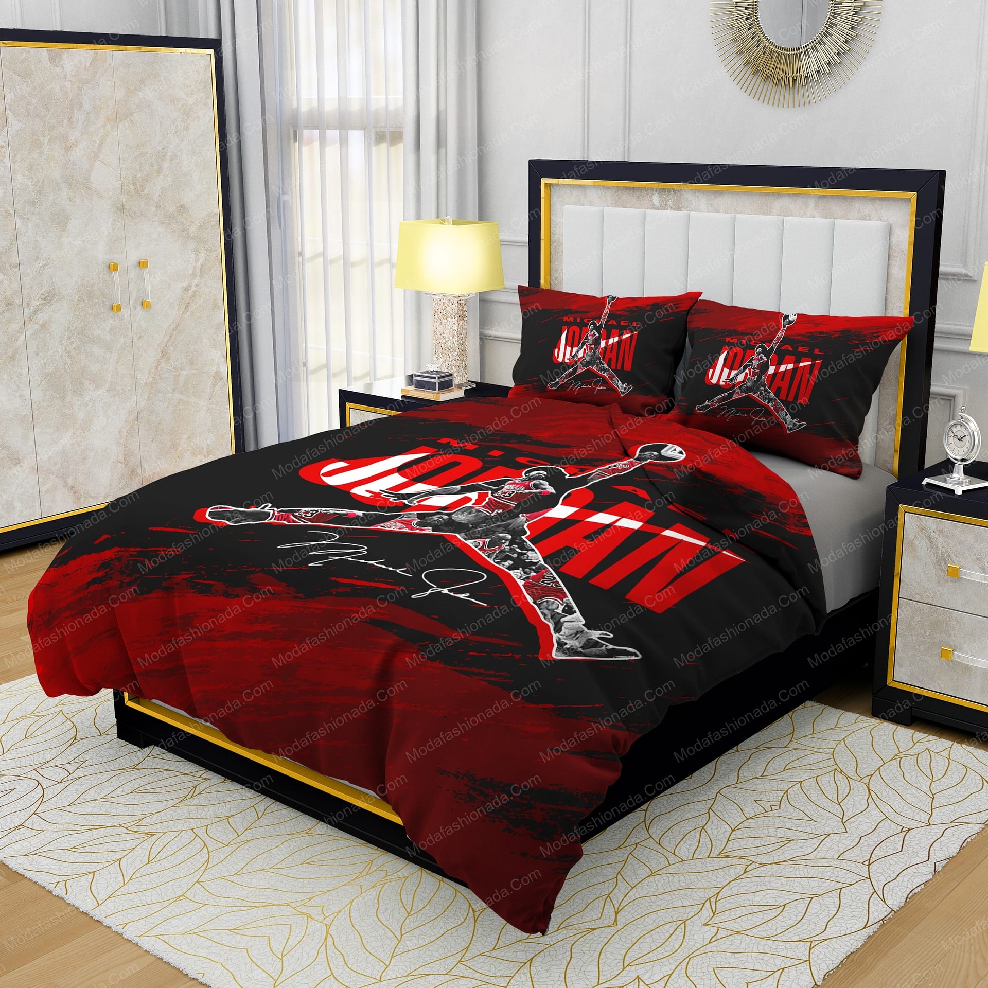 Michael Jordan Nike Red And Black Background Bedding Sets - Modafashionada.Com Michael Jordan Nike Red And Black Background Bedding Sets - Modafashionada.Com