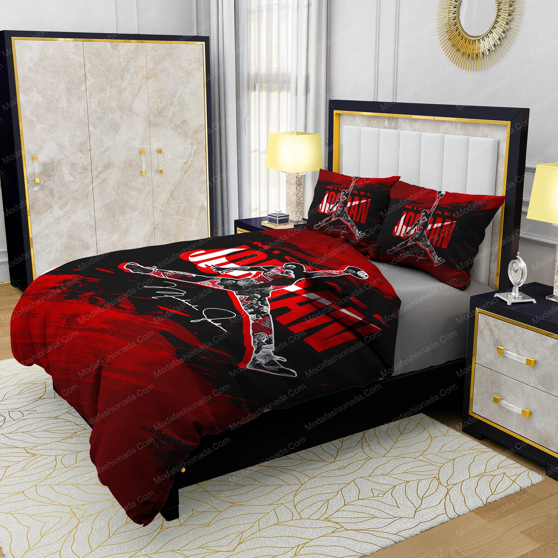 Michael Jordan Nike Red And Black Background Bedding Sets - Modafashionada.Com Michael Jordan Nike Red And Black Background Bedding Sets - Modafashionada.Com