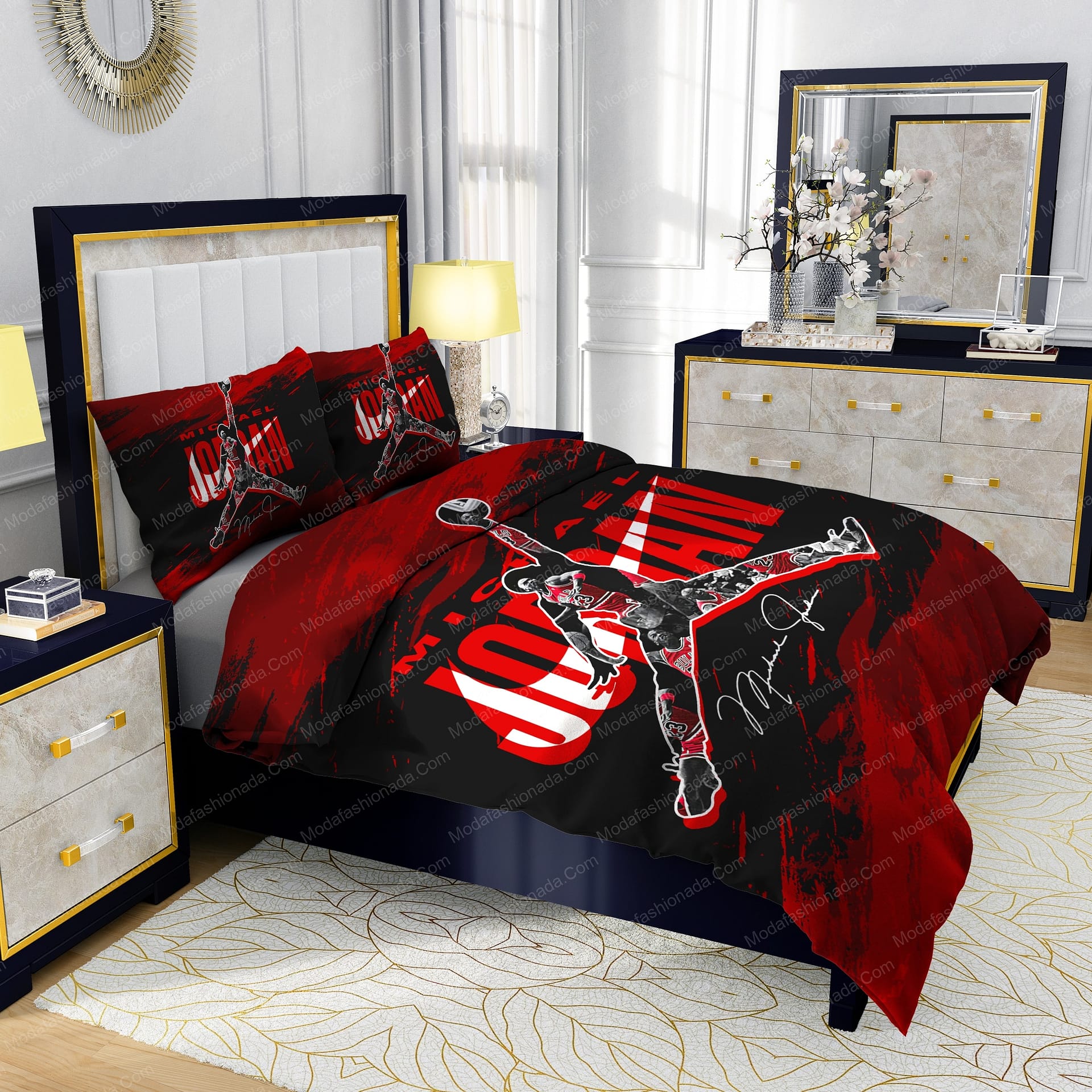Michael Jordan Nike Red And Black Background Bedding Sets - Modafashionada.Com Michael Jordan Nike Red And Black Background Bedding Sets - Modafashionada.Com
