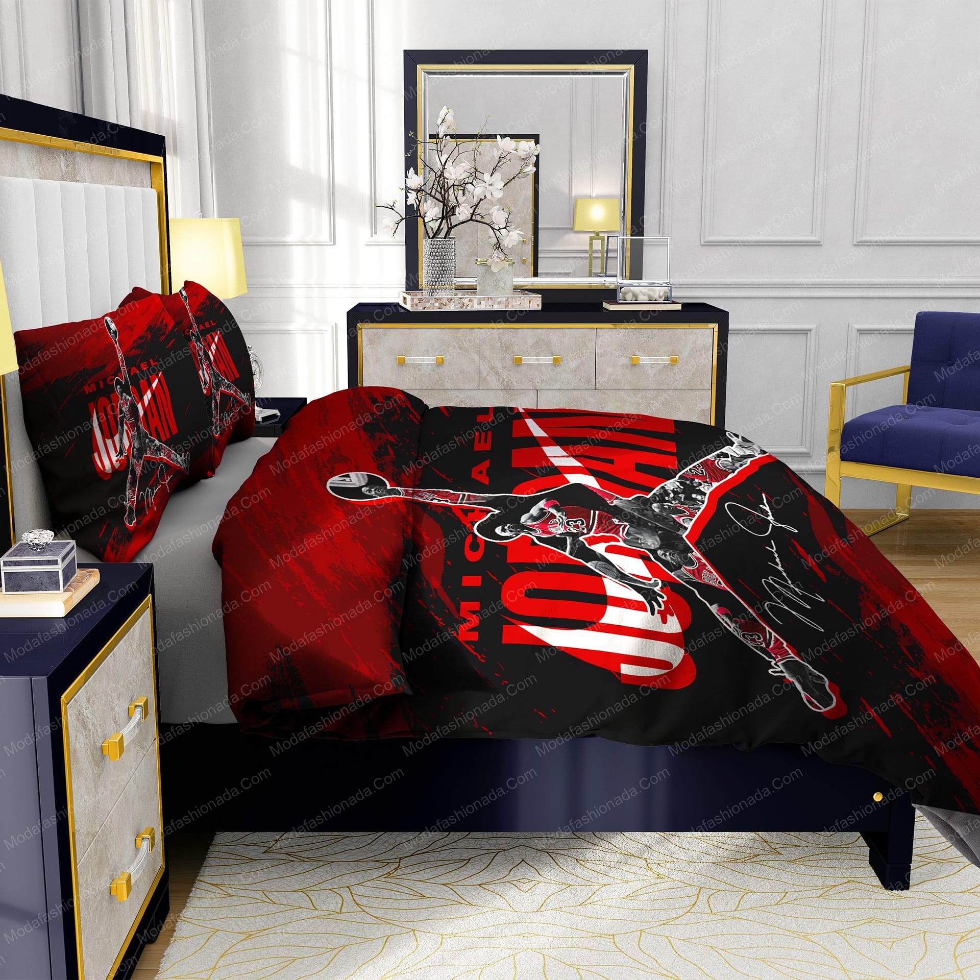 Michael Jordan Nike Red And Black Background Bedding Sets - Modafashionada.Com Michael Jordan Nike Red And Black Background Bedding Sets - Modafashionada.Com